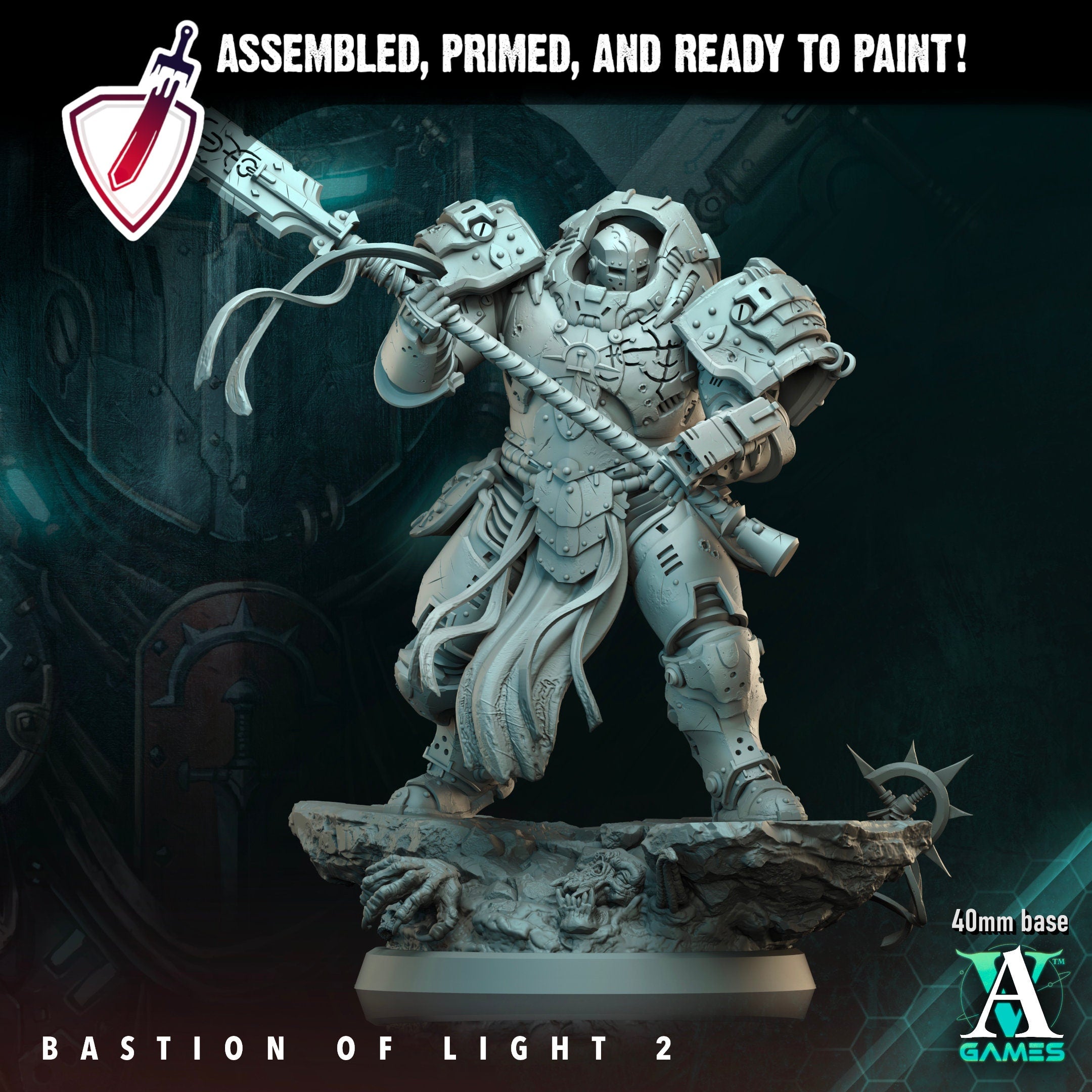 Bastions of Light | Miniatures by Archvillain Games | Resin Mini for Tabletop Gaming, D&D, Wargaming, and Painting | Assembled and Primed - Brush and Battle