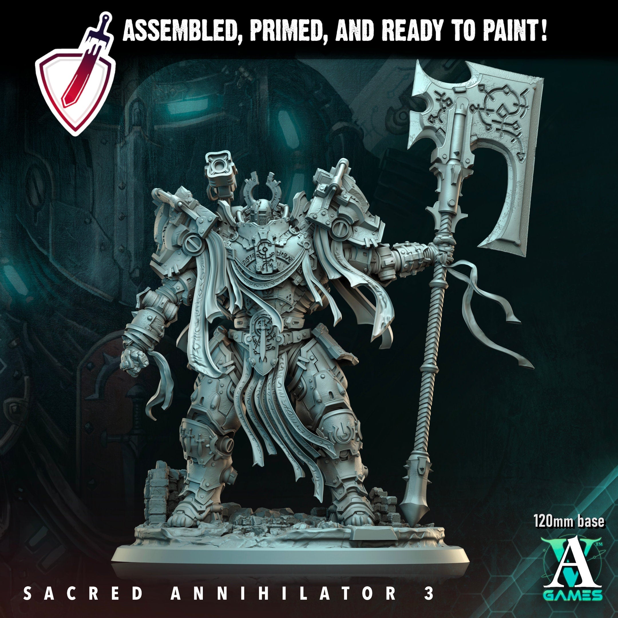 Sacred Annihilators | (Massive) Miniatures by Archvillain Games | For Tabletop Gaming, D&D, Wargaming, and Painting | Assembled and Primed - Brush and Battle