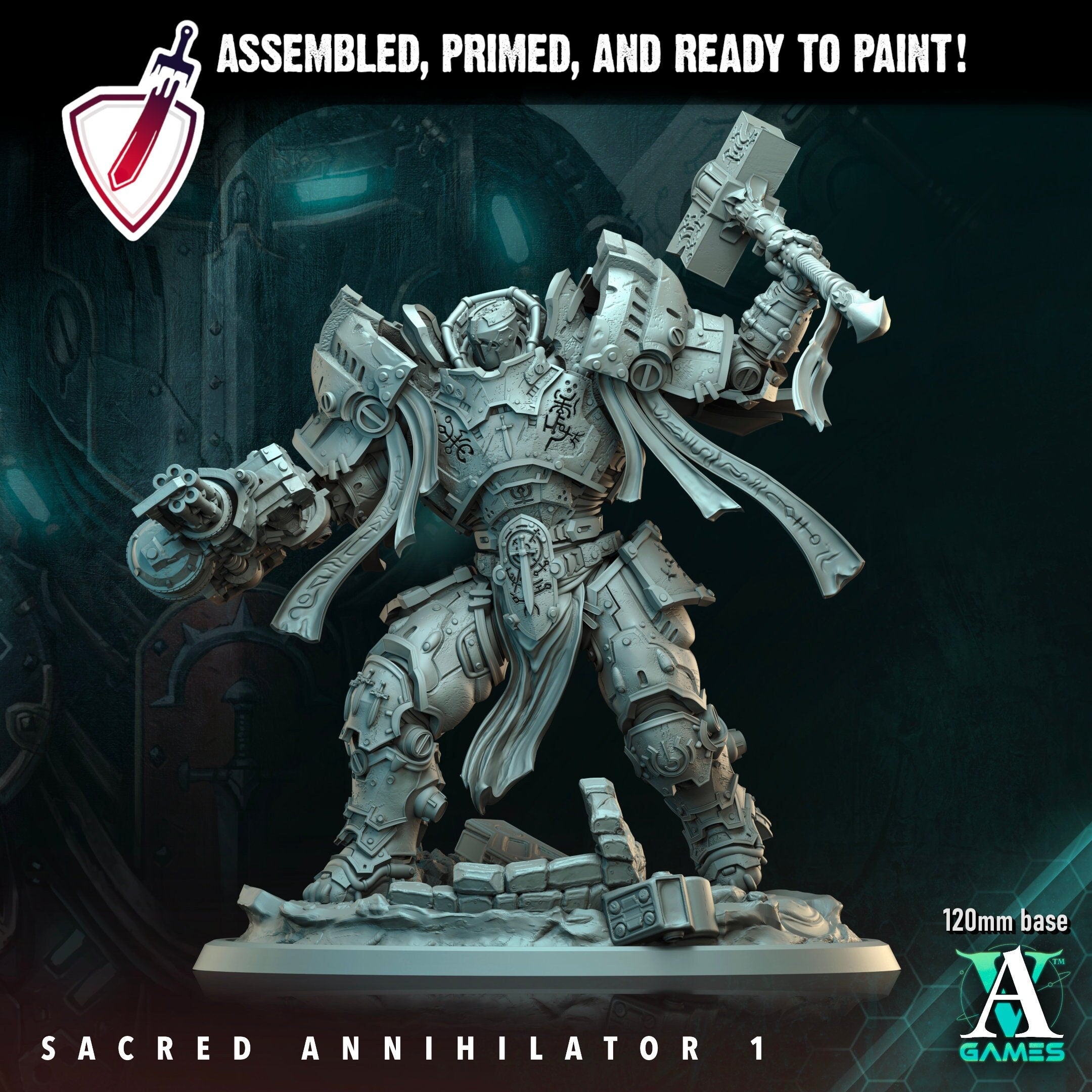 Sacred Annihilators | (Massive) Miniatures by Archvillain Games | For Tabletop Gaming, D&D, Wargaming, and Painting | Assembled and Primed - Brush and Battle