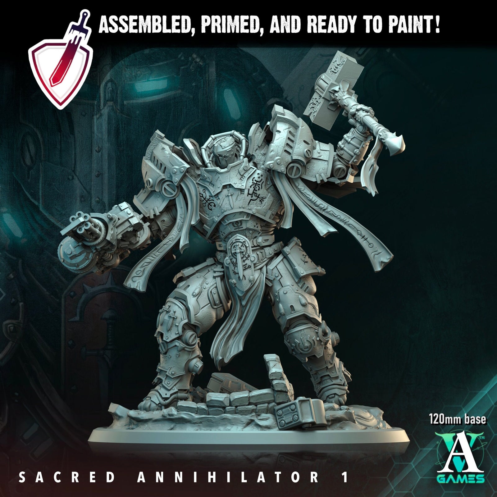 Sacred Annihilators | (Massive) Miniatures by Archvillain Games | For Tabletop Gaming, D&D, Wargaming, and Painting | Assembled and Primed - Brush and Battle
