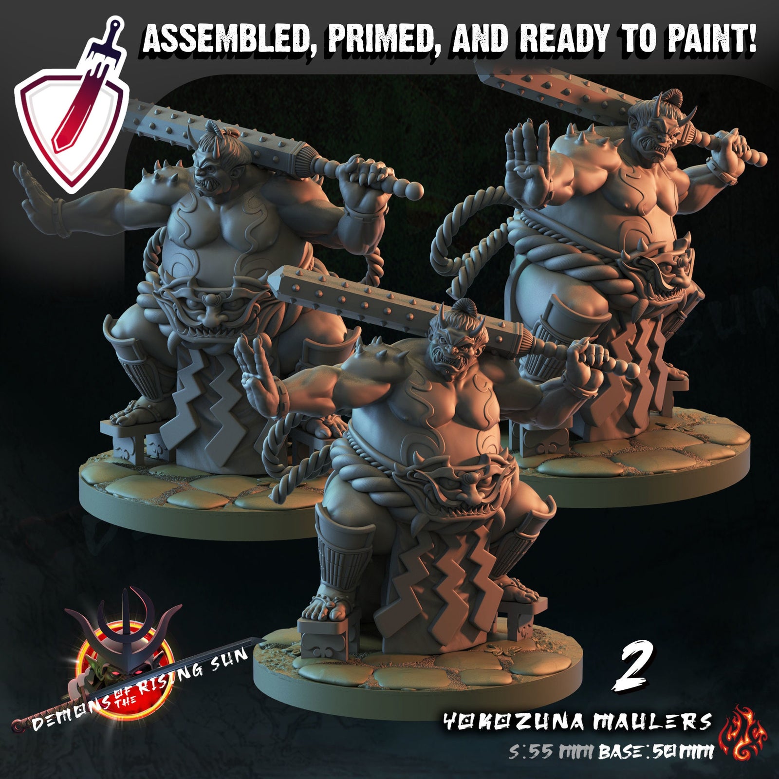 Yokozuna Maulers | Miniature by Crippled God Foundry | For Tabletop Gaming, D&D, Pathfinder, and Painting | Assembled and Primed - Brush and Battle
