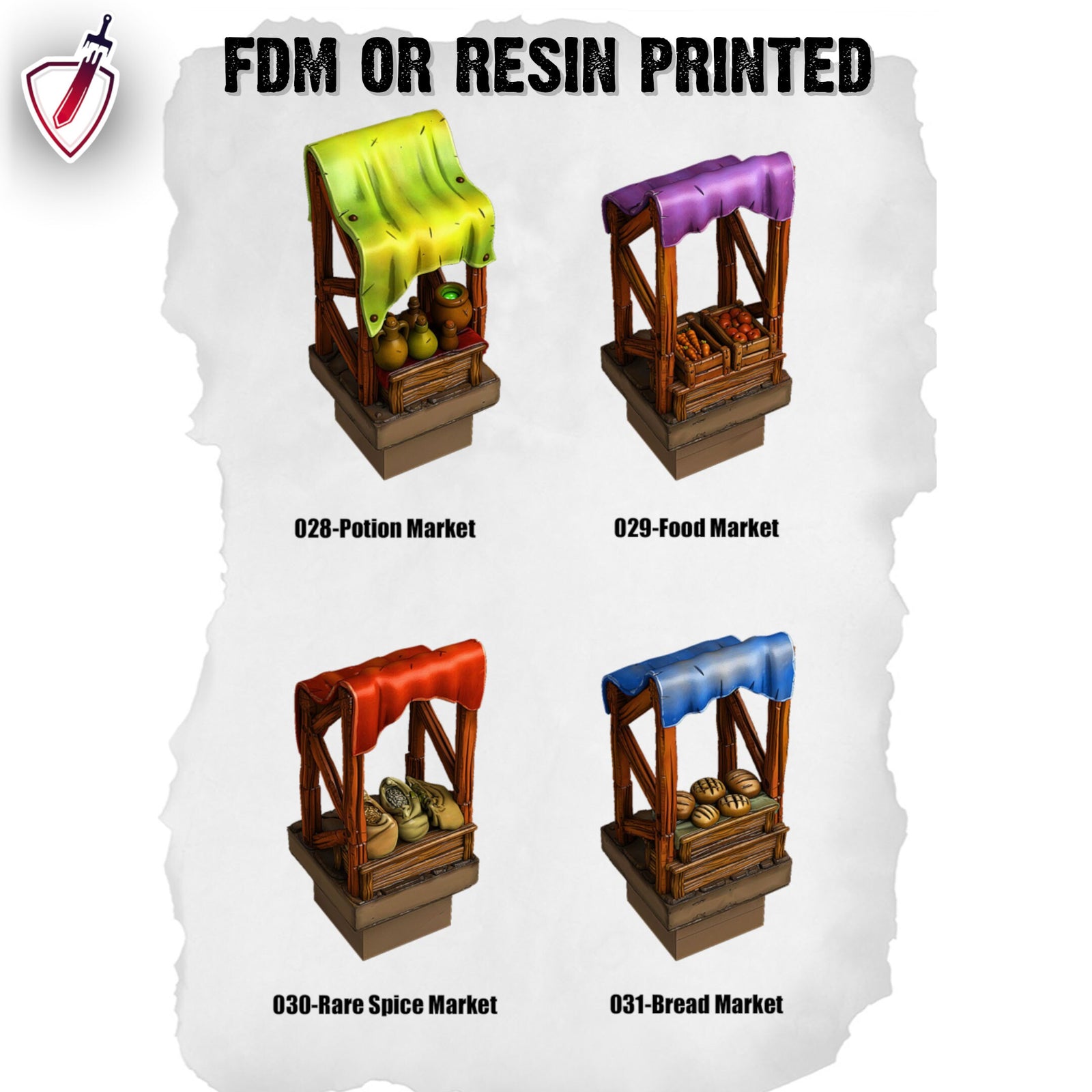 Dungeon Blocks Medieval Town Expansion Tiles (1-43) | FDM or Resin Printed | Great for D&D, Pathfinder, or any Tabletop RPG | Free Grids!