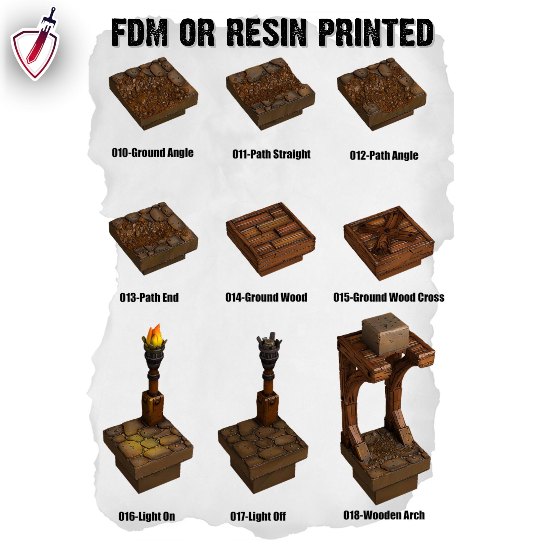 Dungeon Blocks Medieval Town Expansion Tiles (1-43) | FDM or Resin Printed | Great for D&D, Pathfinder, or any Tabletop RPG | Free Grids!