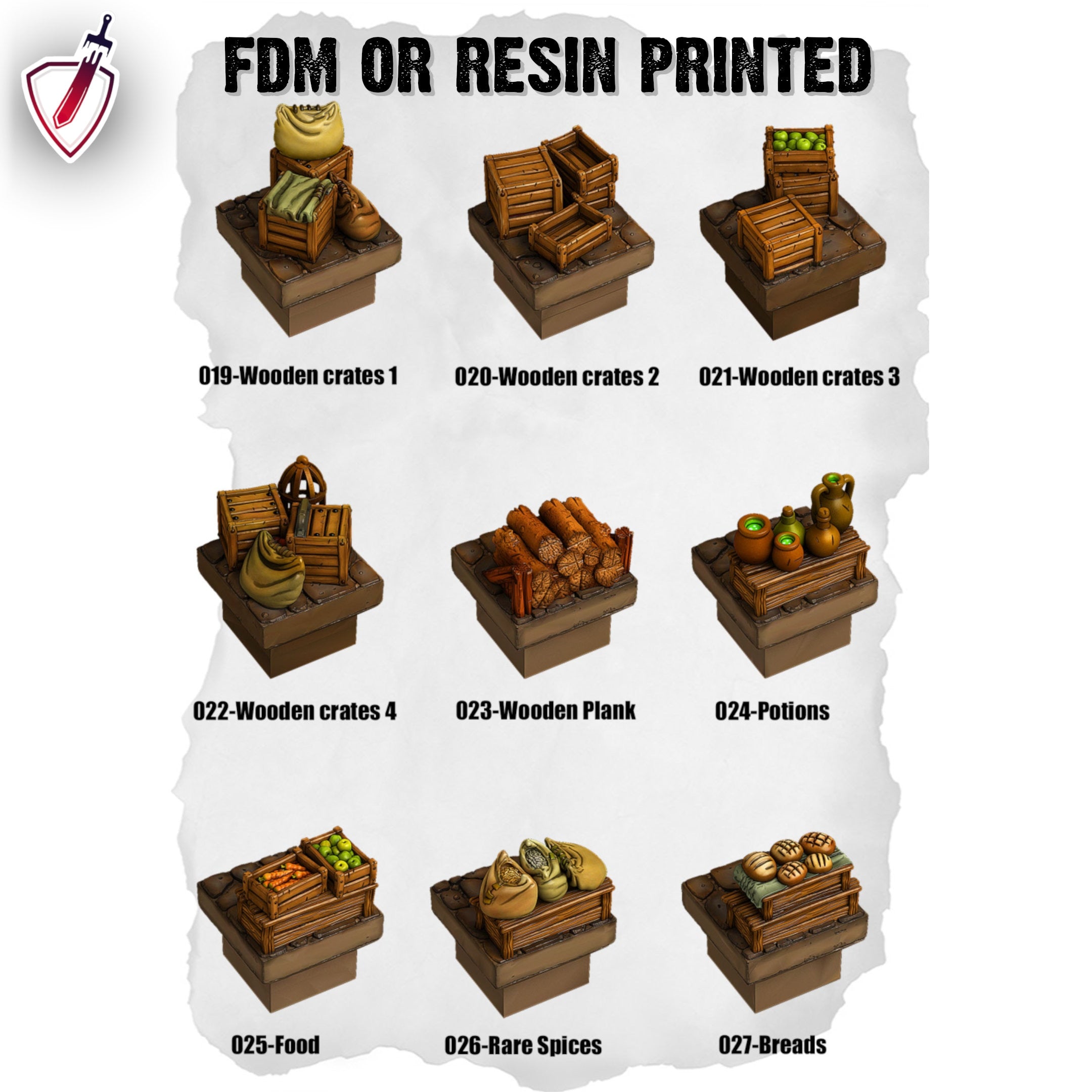 Dungeon Blocks Medieval Town Expansion Tiles (1-43) | FDM or Resin Printed | Great for D&D, Pathfinder, or any Tabletop RPG | Free Grids!