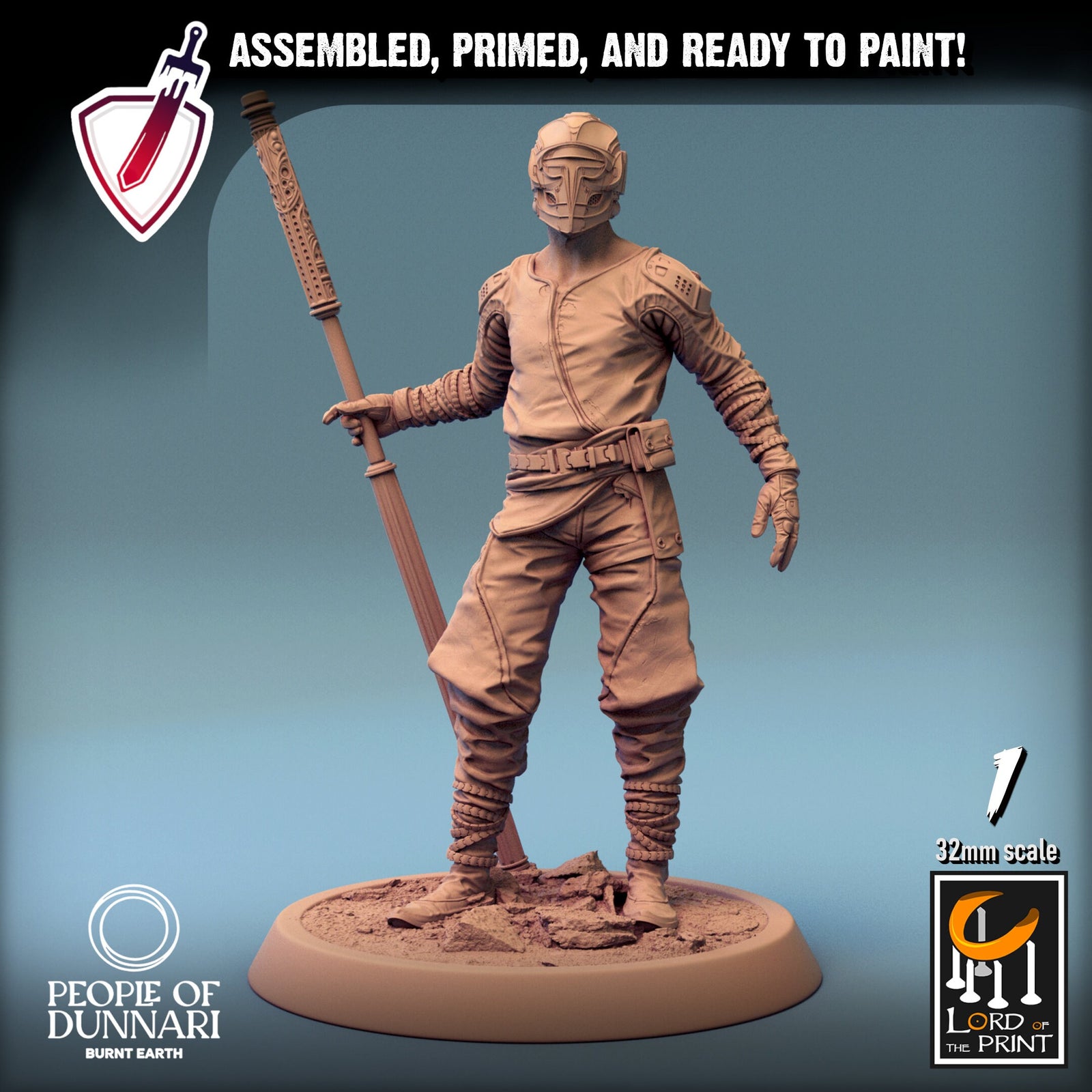 Dunnari Sandweavers | Miniatures by Lord of the Print | Resin Mini for Tabletop Gaming, D&D, Pathfinder, Painting | Assembled and Primed - Brush and Battle