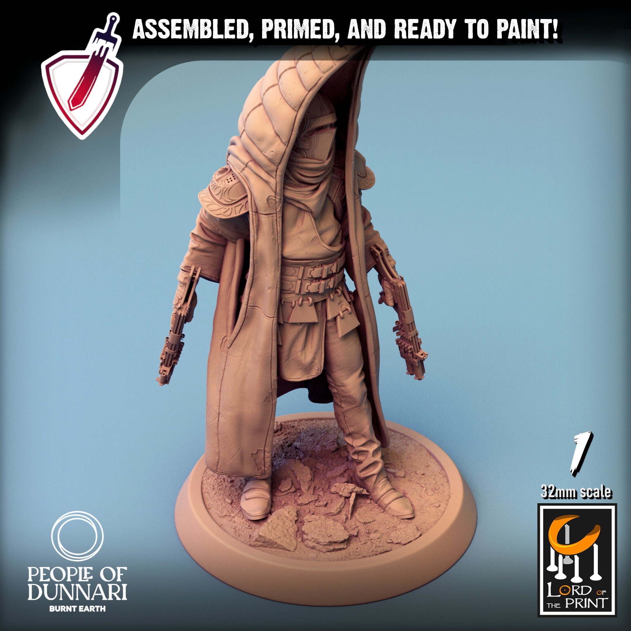 Razan Sandstorms | Miniatures by Lord of the Print | Resin Mini for Tabletop Gaming, D&D, Pathfinder, Painting | Assembled and Primed - Brush and Battle