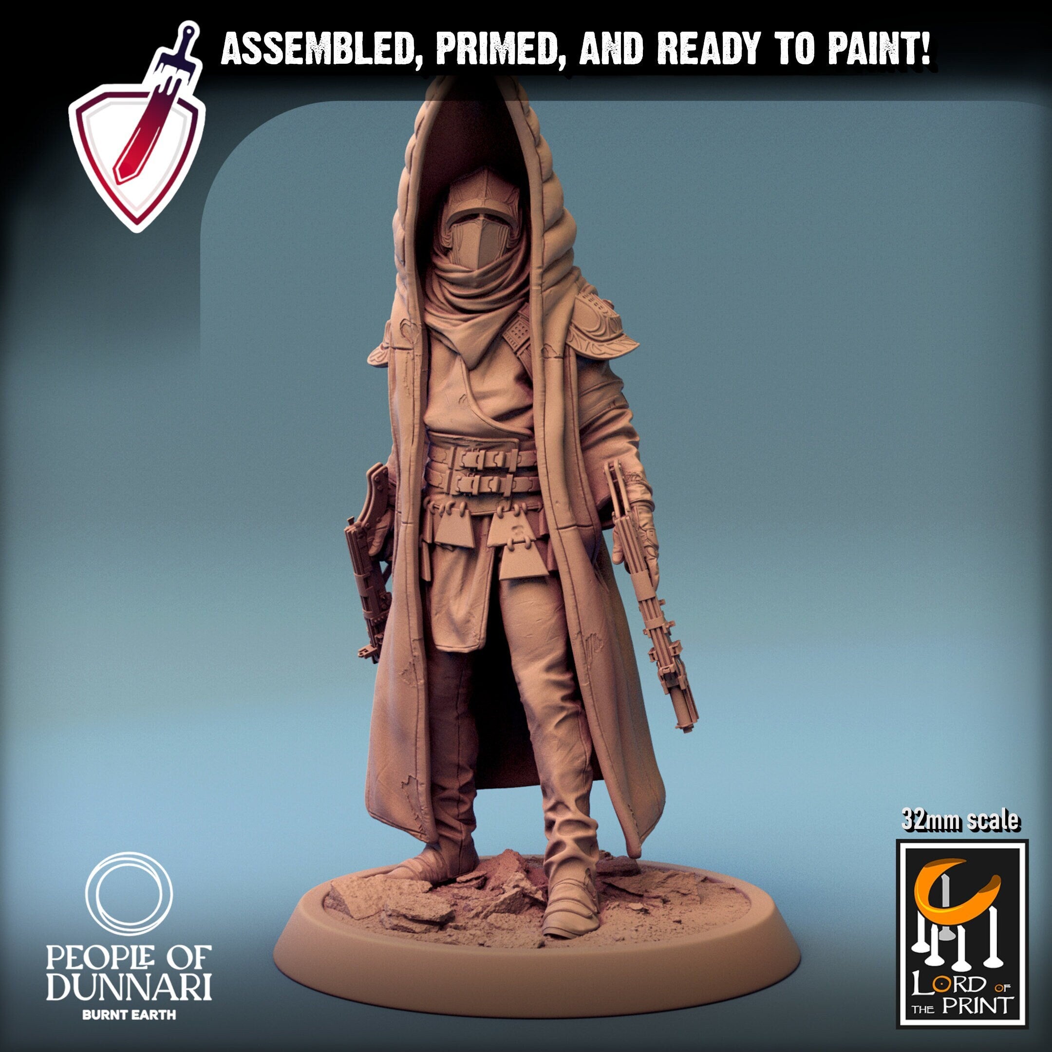 Razan Sandstorms | Miniatures by Lord of the Print | Resin Mini for Tabletop Gaming, D&D, Pathfinder, Painting | Assembled and Primed - Brush and Battle