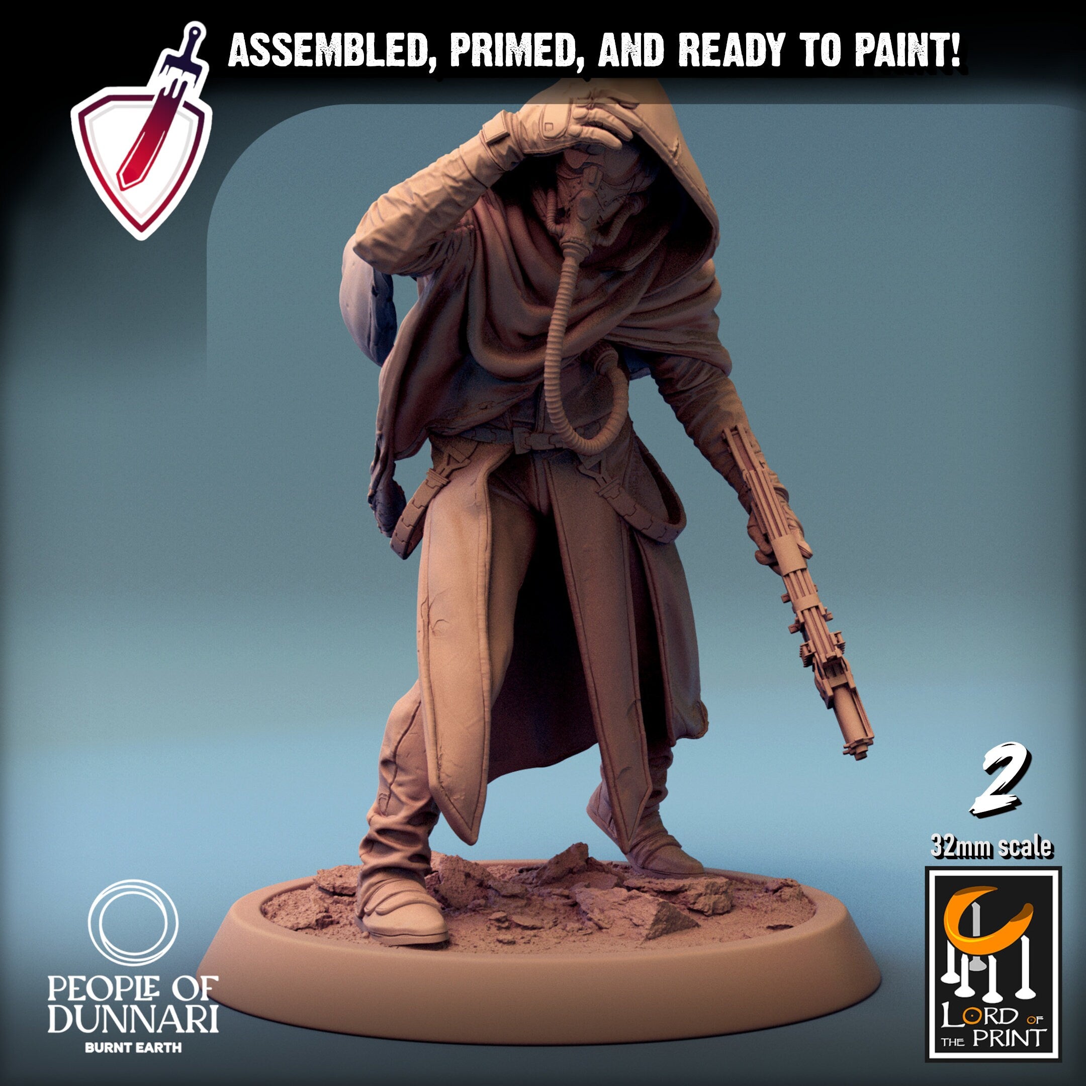 Zephyr Sandrider | Miniatures by Lord of the Print | Resin Mini for Tabletop Gaming, D&D, Pathfinder, Painting | Assembled and Primed - Brush and Battle