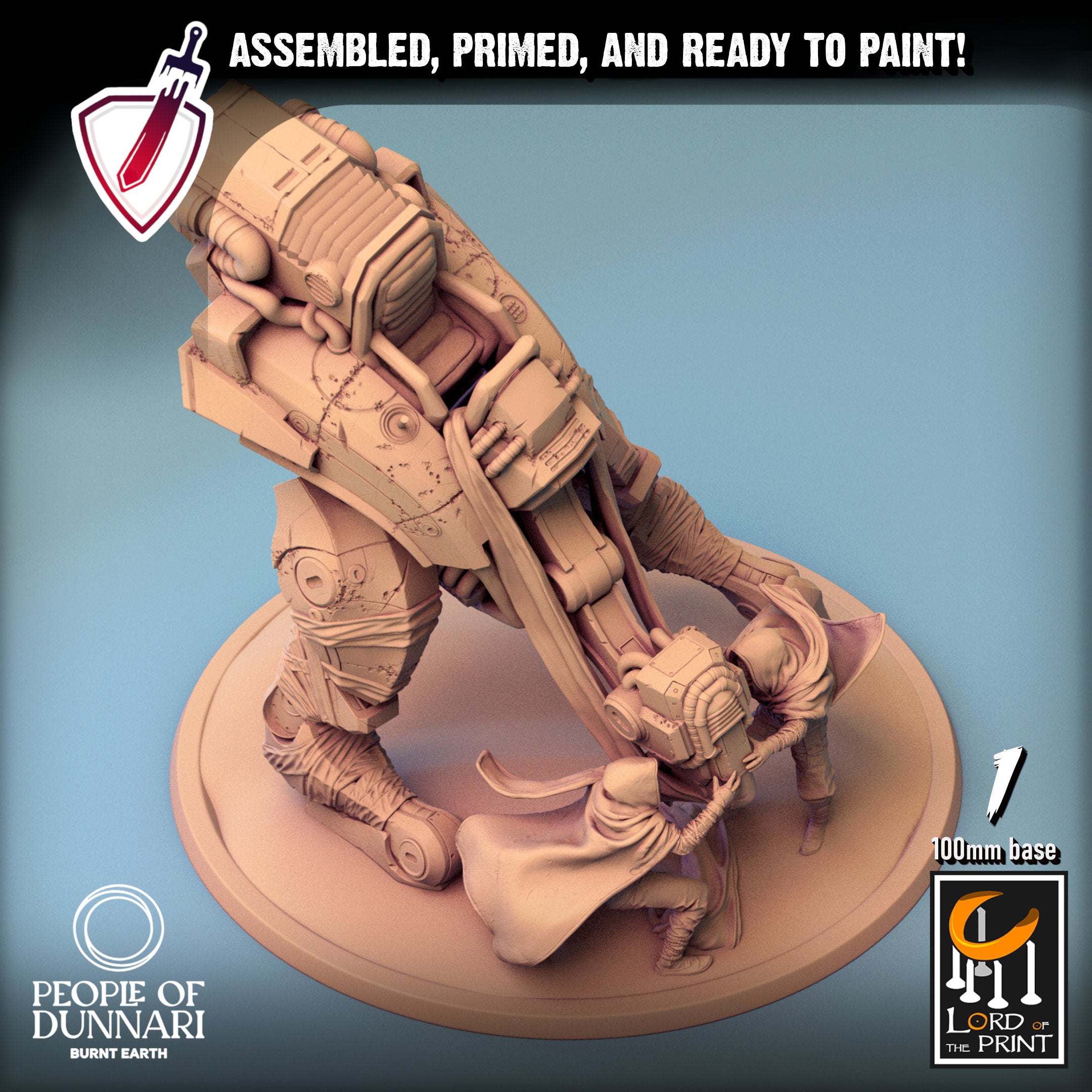 Medoka Dune Walker | (Large) Miniatures by Lord of the Print | For Tabletop Gaming, D&D, Pathfinder, Painting | Assembled and Primed - Brush and Battle