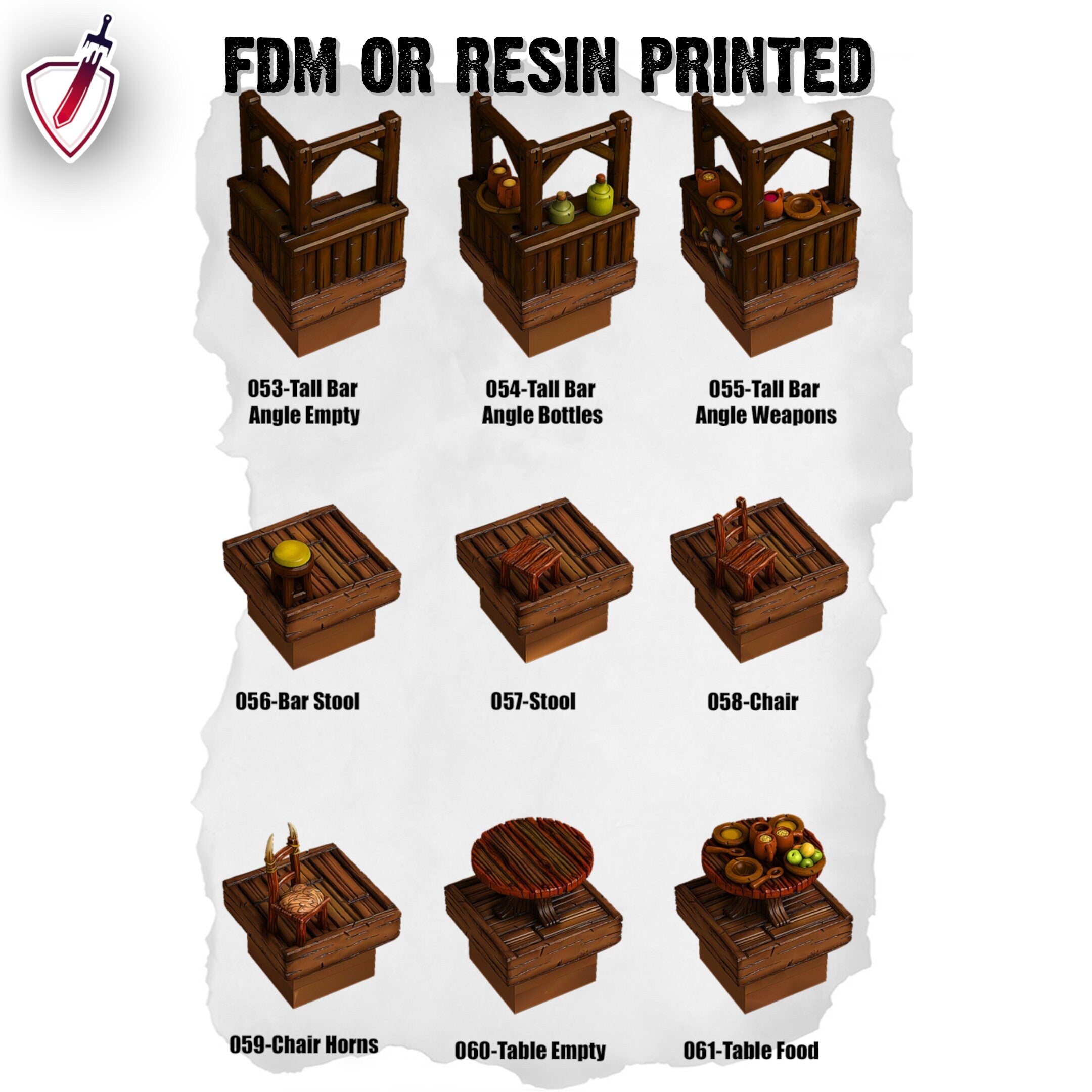 Dungeon Blocks Medieval Town Expansion Tiles (44-92) | FDM or Resin Printed | Great for D&D, Pathfinder, or any Tabletop RPG | Free Grids!