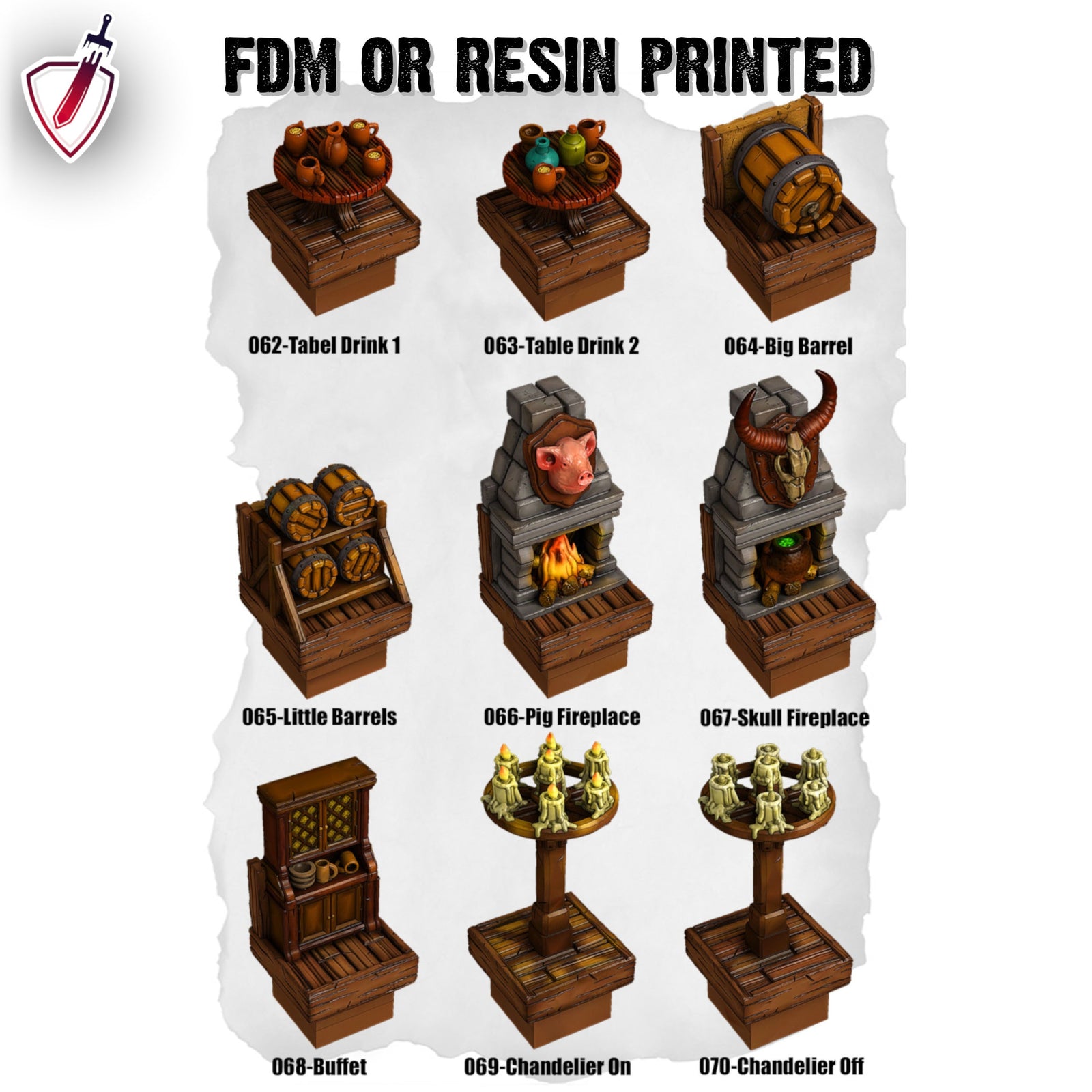 Dungeon Blocks Medieval Town Expansion Tiles (44-92) | FDM or Resin Printed | Great for D&D, Pathfinder, or any Tabletop RPG | Free Grids!