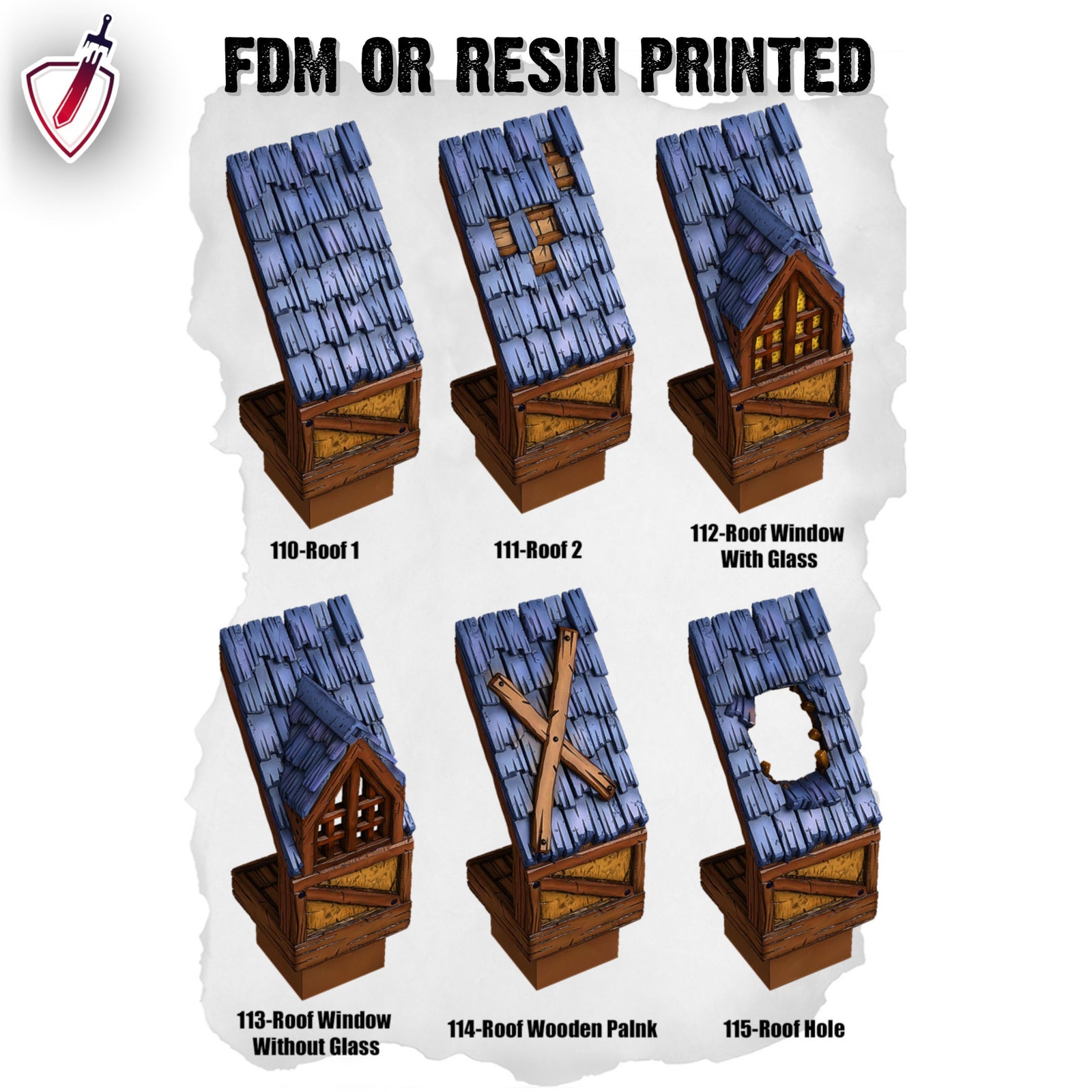 Dungeon Blocks Medieval Town Expansion Tiles (93-127) | FDM or Resin Printed | Great for D&D, Pathfinder, or any Tabletop RPG | Free Grids!