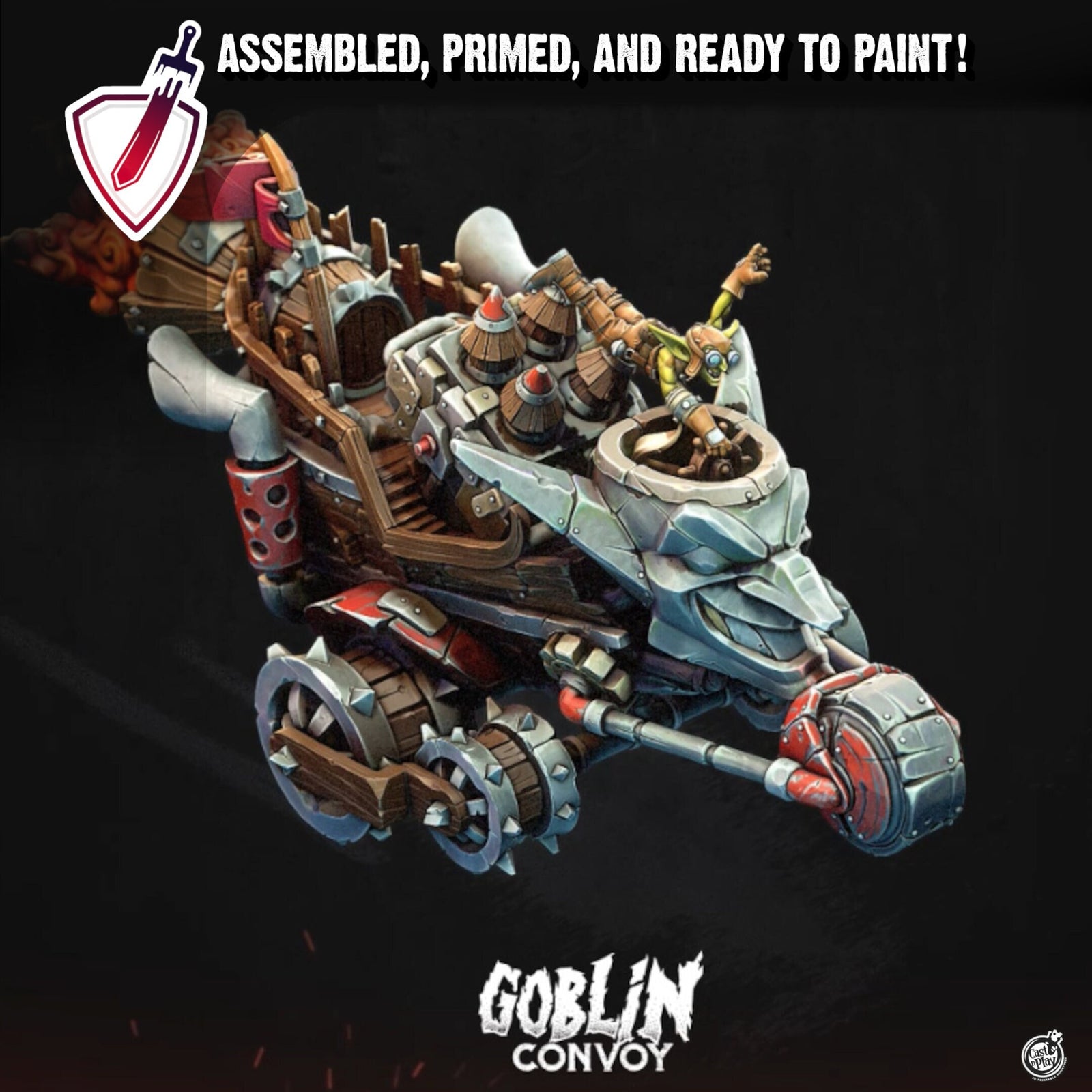 Big Ol' Chaos Wagon | Miniature by Cast n Play | Mini for tabletop gaming, D&D, Pathfinder, and painting | Assembled and Primed - Brush and Battle