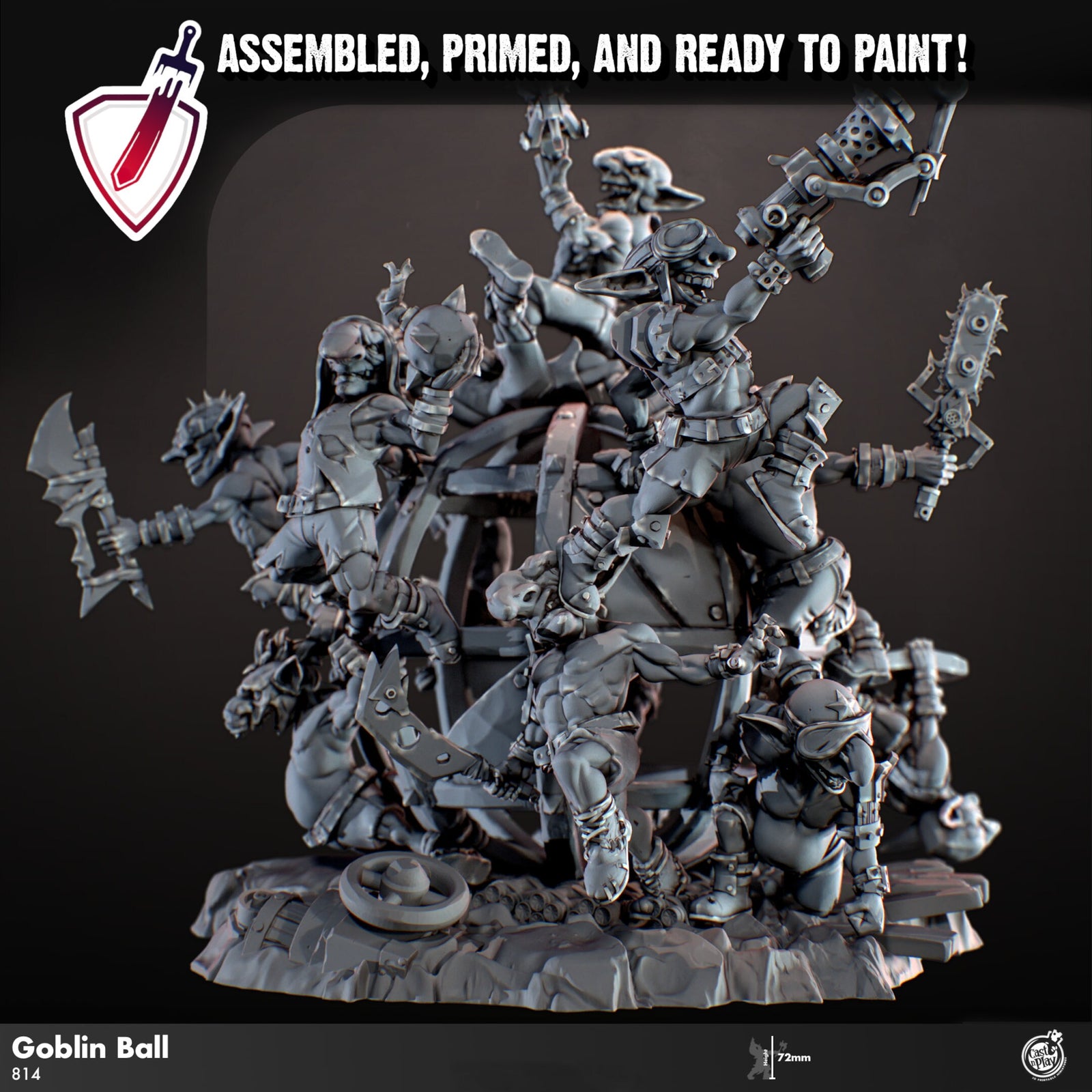 Goblin Carnage Orb | Miniature by Cast n Play | Mini for tabletop gaming, D&D, Pathfinder, and painting | Assembled and Primed - Brush and Battle