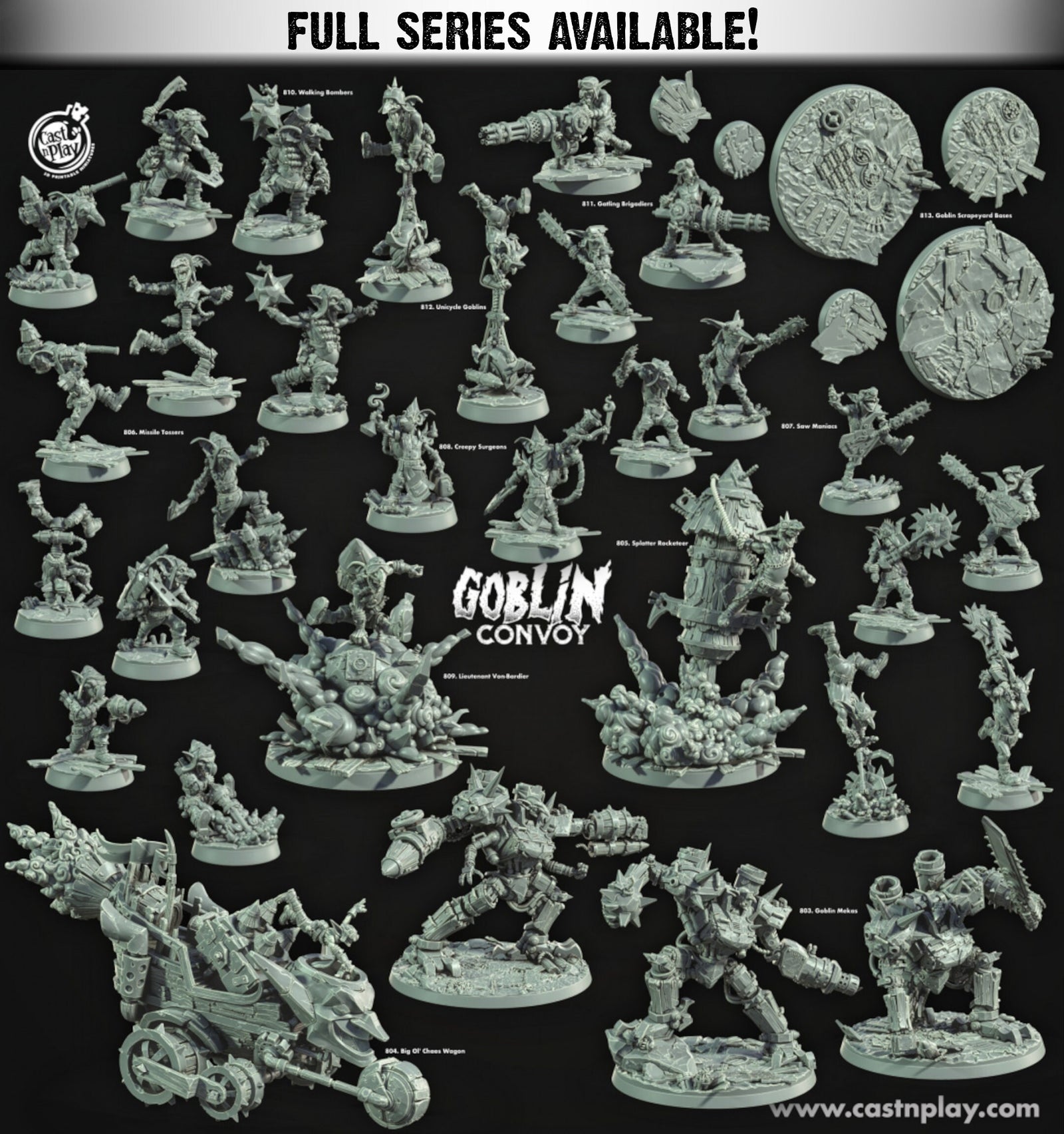 Goblin Mekas | (Large) Miniatures by Cast n Play | Resin Mini For Tabletop Gaming, D&D, Pathfinder, and Painting | Assembled and Primed - Brush and Battle