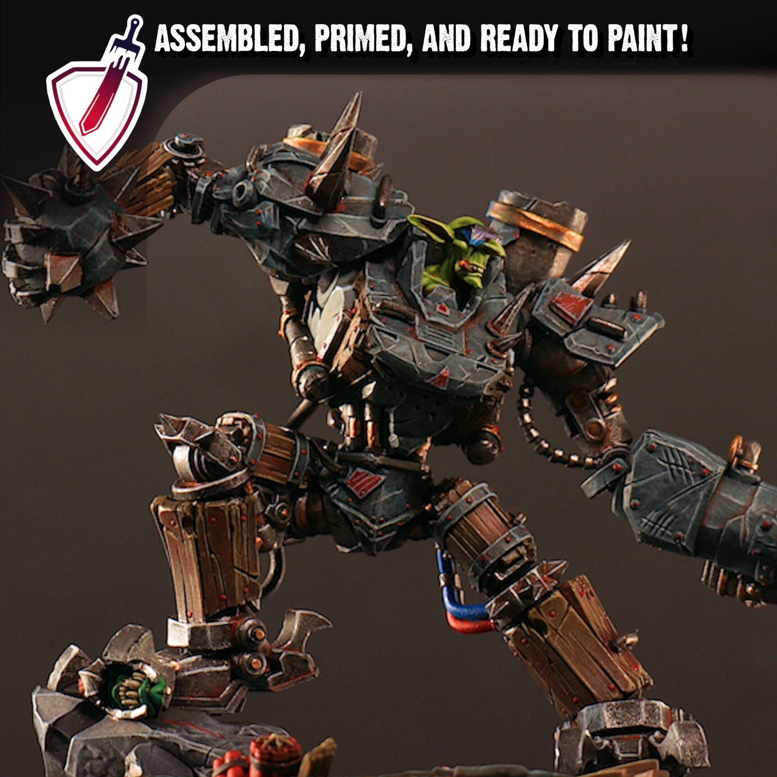 Goblin Mekas | (Large) Miniatures by Cast n Play | Resin Mini For Tabletop Gaming, D&D, Pathfinder, and Painting | Assembled and Primed - Brush and Battle