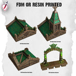 Dungeon Blocks Haunted Graveyard Expansion Tiles(119-149) | FDM or Resin Printed | Great for D&D, Pathfinder, any Tabletop RPG | Free Grids!