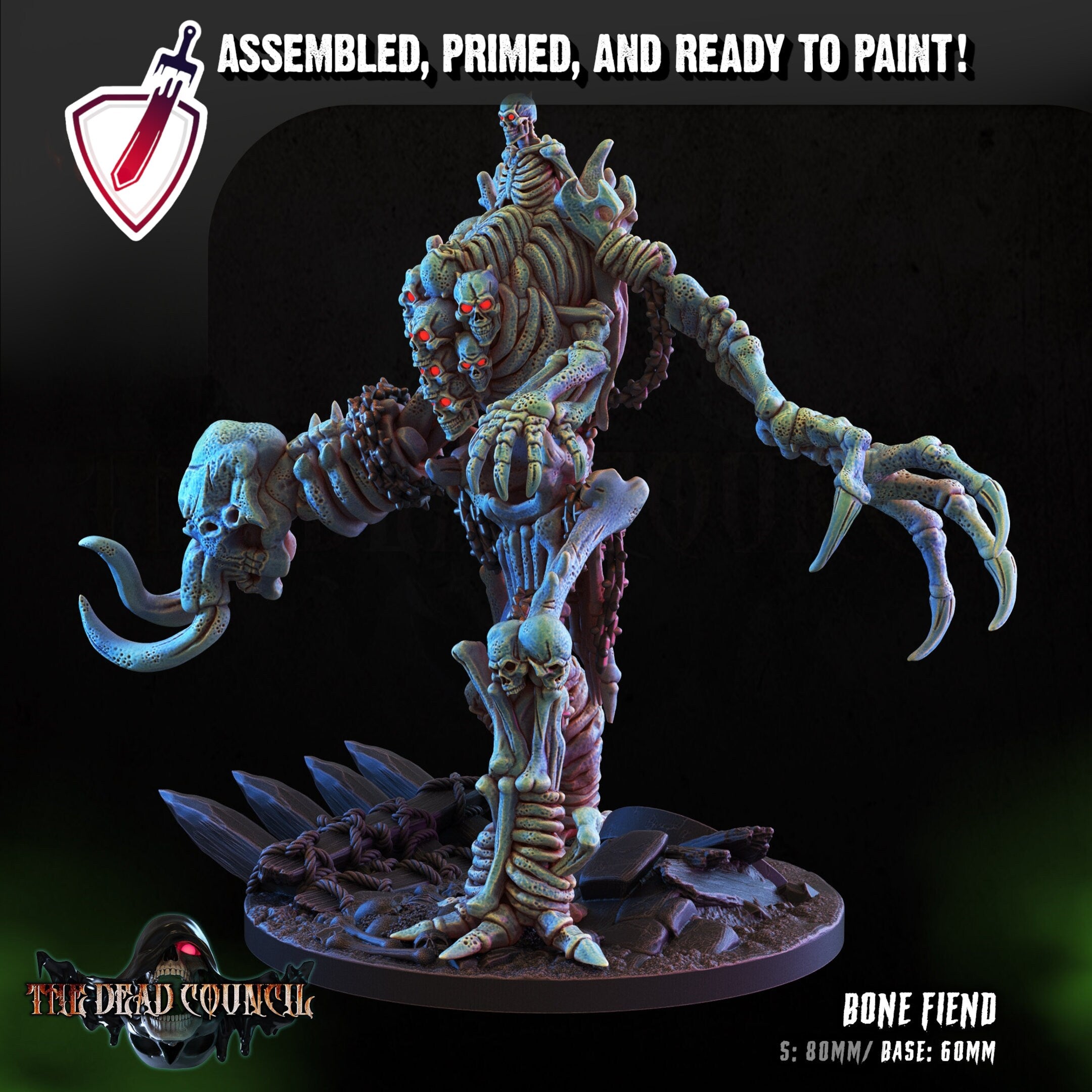 Bone Fiend | Miniature by Crippled God Foundry | Resin Mini For Tabletop Gaming, D&D, Pathfinder, Painting | Assembled and Primed - Brush and Battle