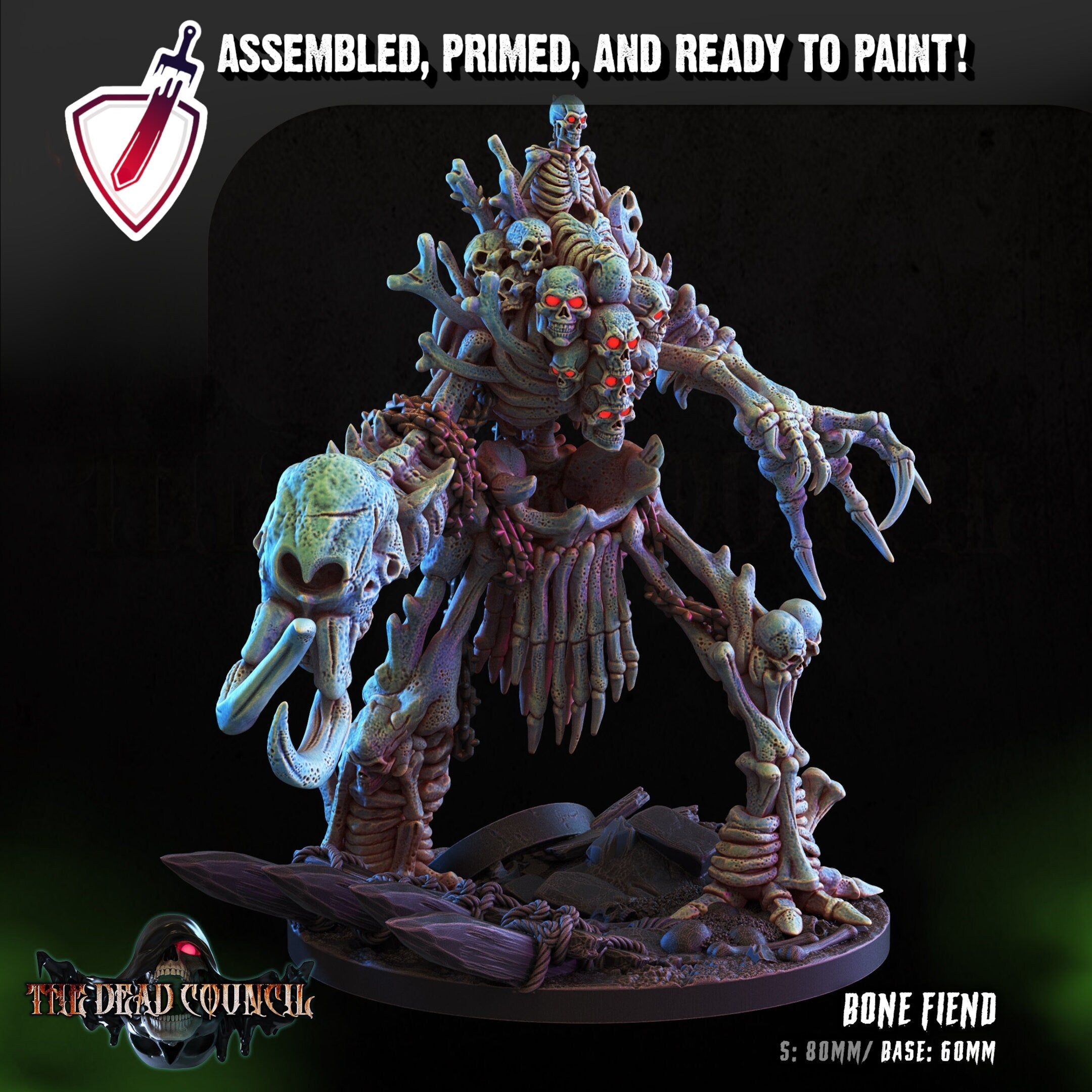 Bone Fiend | Miniature by Crippled God Foundry | Resin Mini For Tabletop Gaming, D&D, Pathfinder, Painting | Assembled and Primed - Brush and Battle