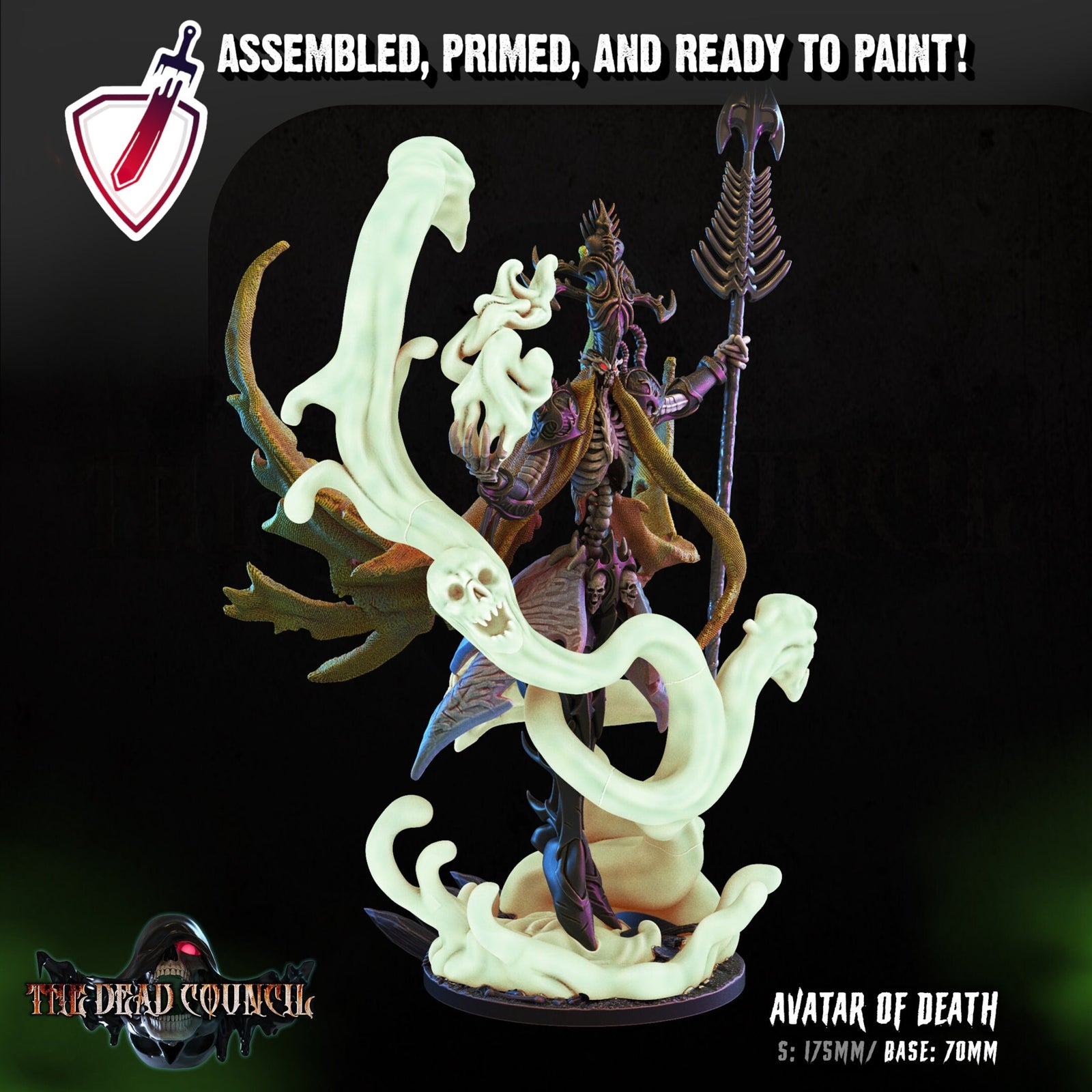 Avatar of Death | (Massive) Miniature by Crippled God Foundry | For Tabletop Gaming, D&D, Pathfinder, Painting | Assembled and Primed - Brush and Battle