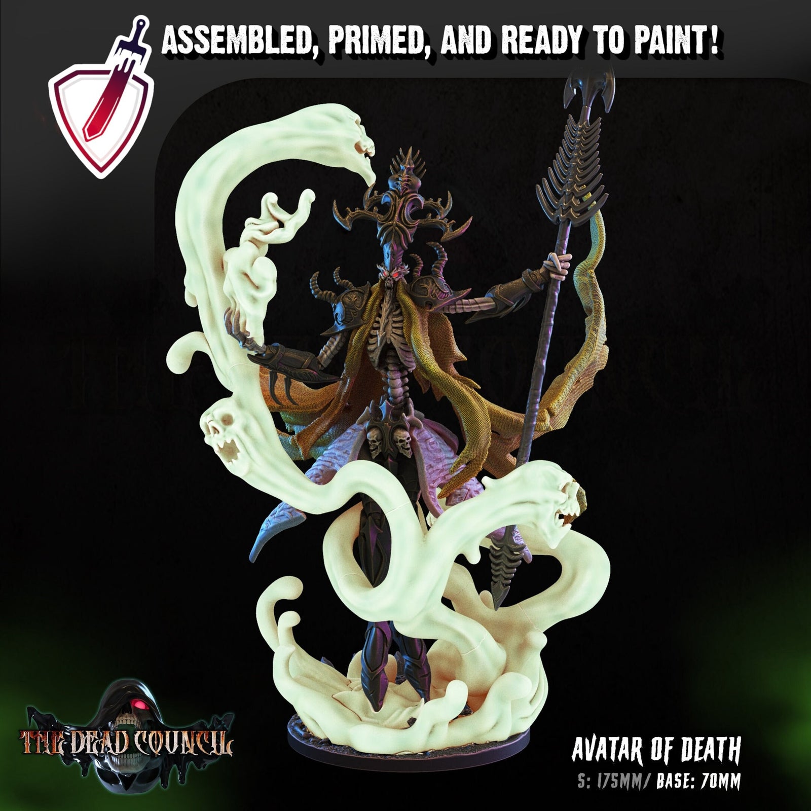 Avatar of Death | (Massive) Miniature by Crippled God Foundry | For Tabletop Gaming, D&D, Pathfinder, Painting | Assembled and Primed - Brush and Battle
