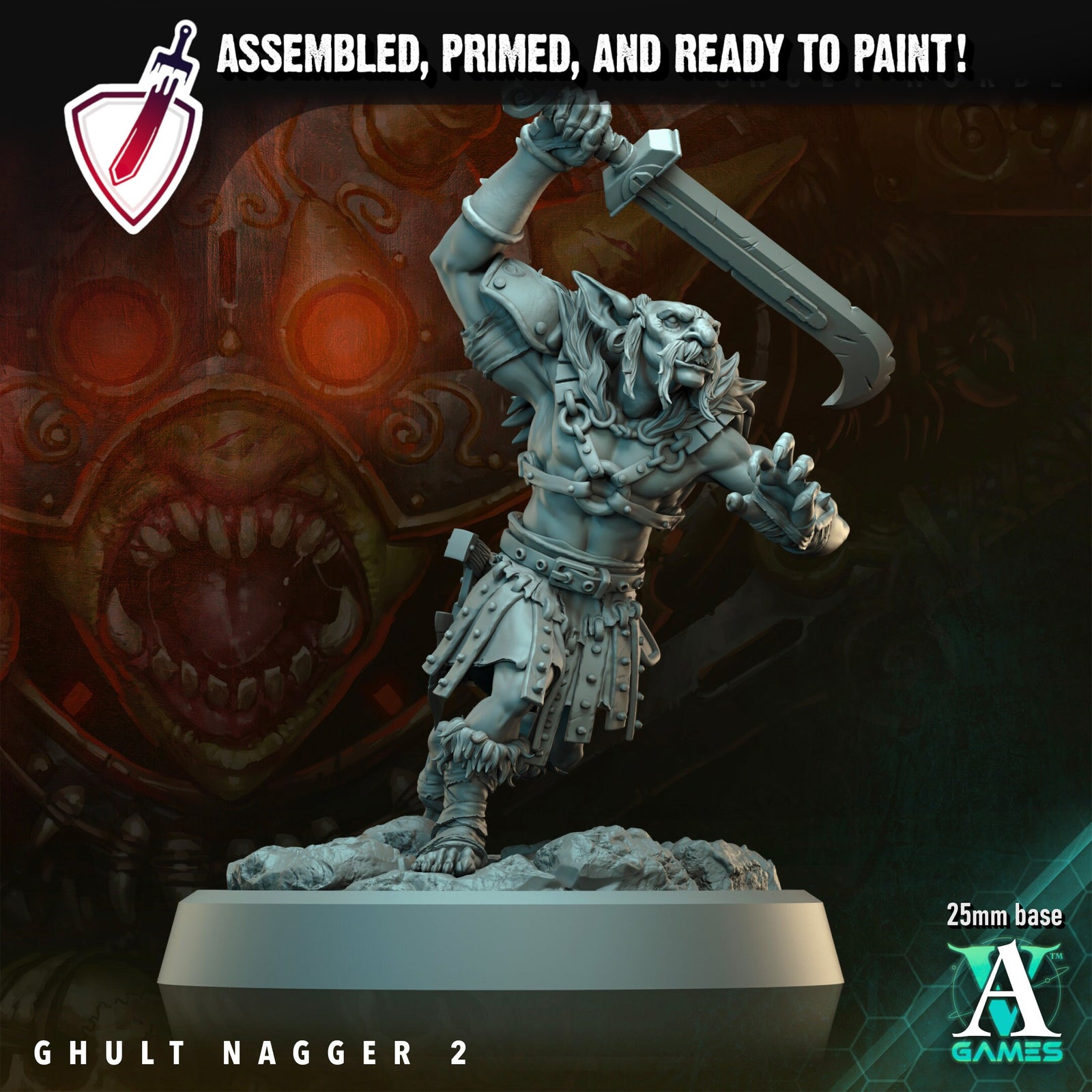 Ghult Naggers | Miniatures by Archvillain Games | Resin Mini for Tabletop Gaming, D&D, Wargaming, and Painting | Assembled and Primed - Brush and Battle