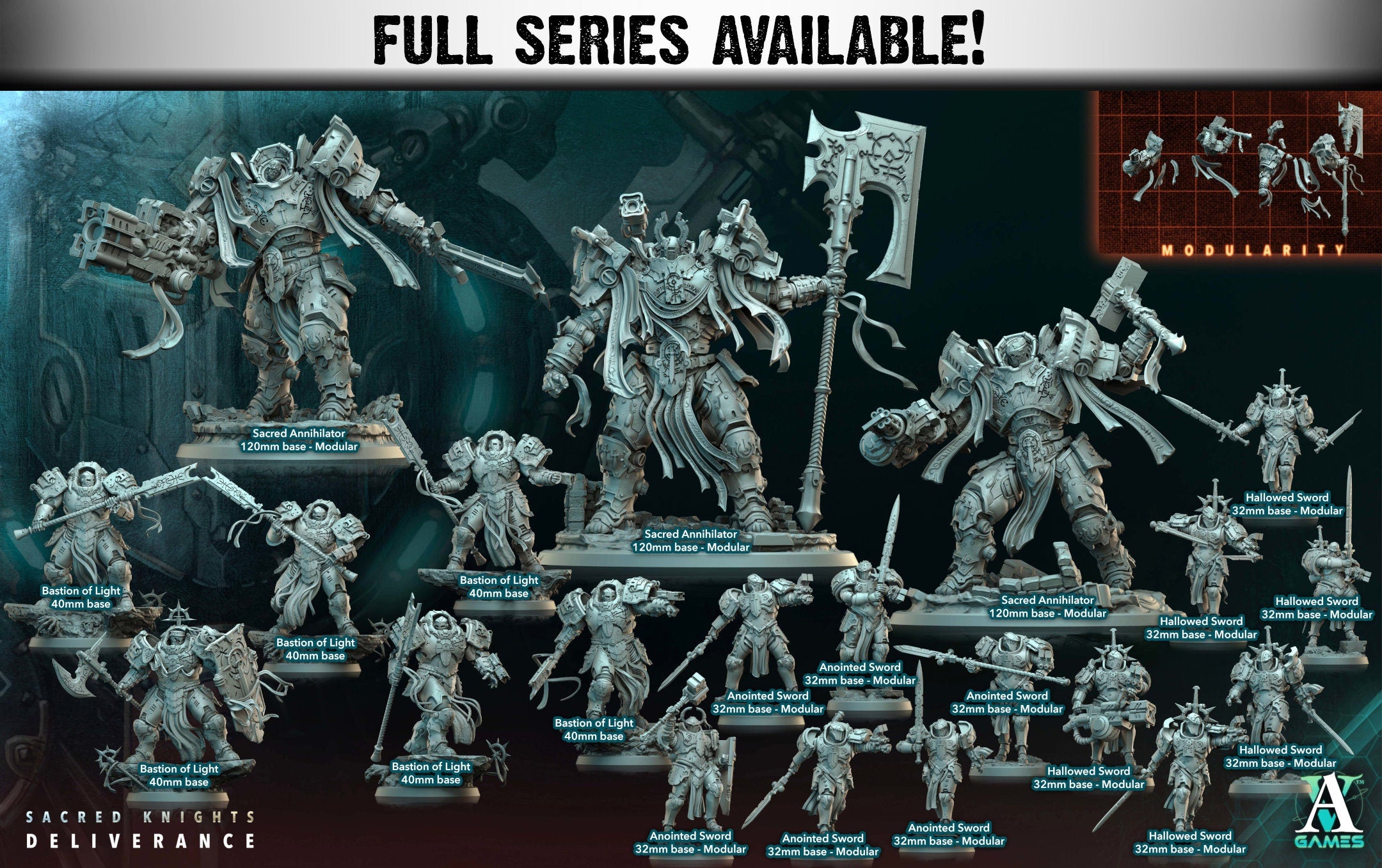 Sacred Annihilators | (Massive) Miniatures by Archvillain Games | For Tabletop Gaming, D&D, Wargaming, and Painting | Assembled and Primed - Brush and Battle