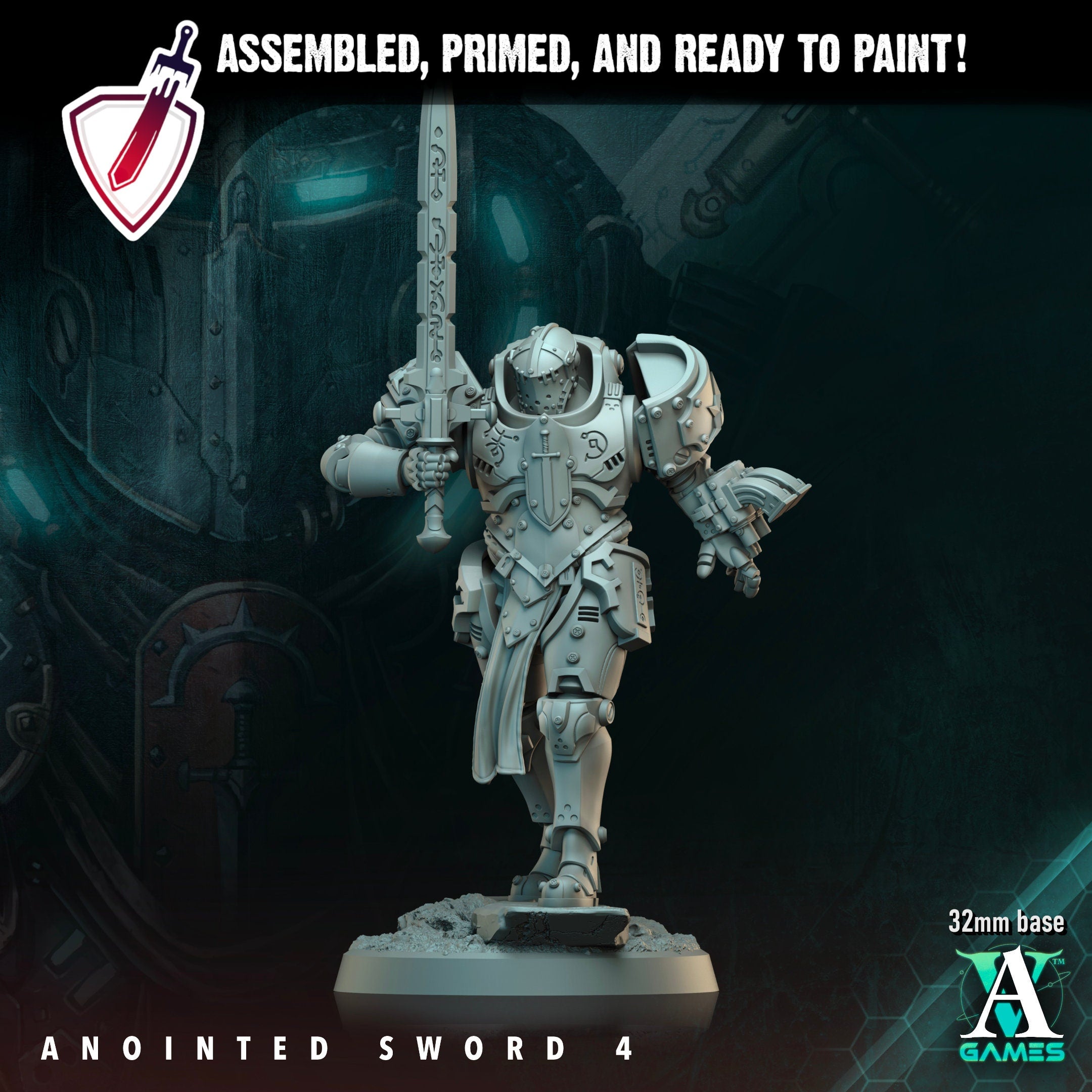 Anointed Swords | Miniatures by Archvillain Games | Resin Mini for Tabletop Gaming, D&D, Wargaming, and Painting | Assembled and Primed - Brush and Battle