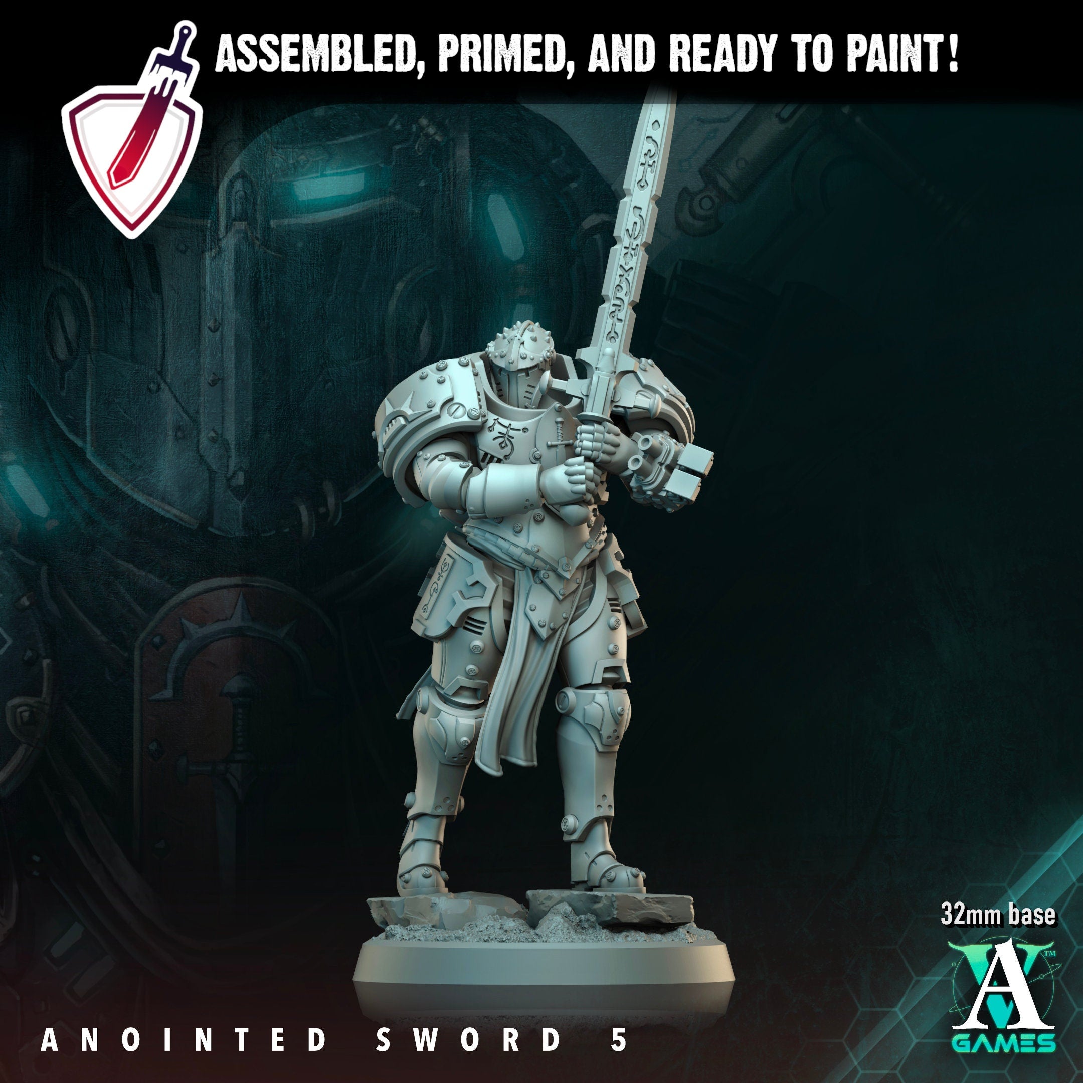 Anointed Swords | Miniatures by Archvillain Games | Resin Mini for Tabletop Gaming, D&D, Wargaming, and Painting | Assembled and Primed - Brush and Battle
