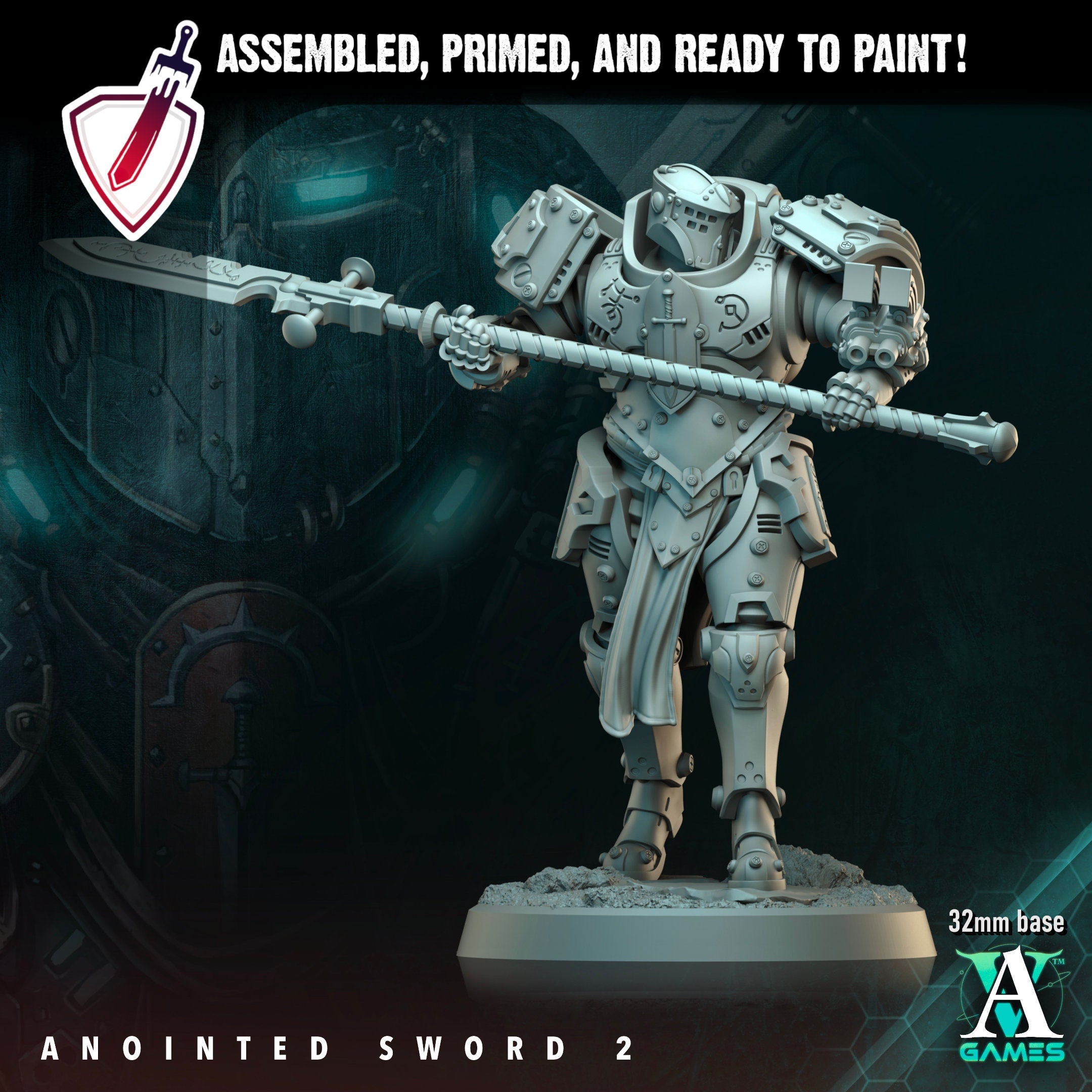 Anointed Swords | Miniatures by Archvillain Games | Resin Mini for Tabletop Gaming, D&D, Wargaming, and Painting | Assembled and Primed - Brush and Battle