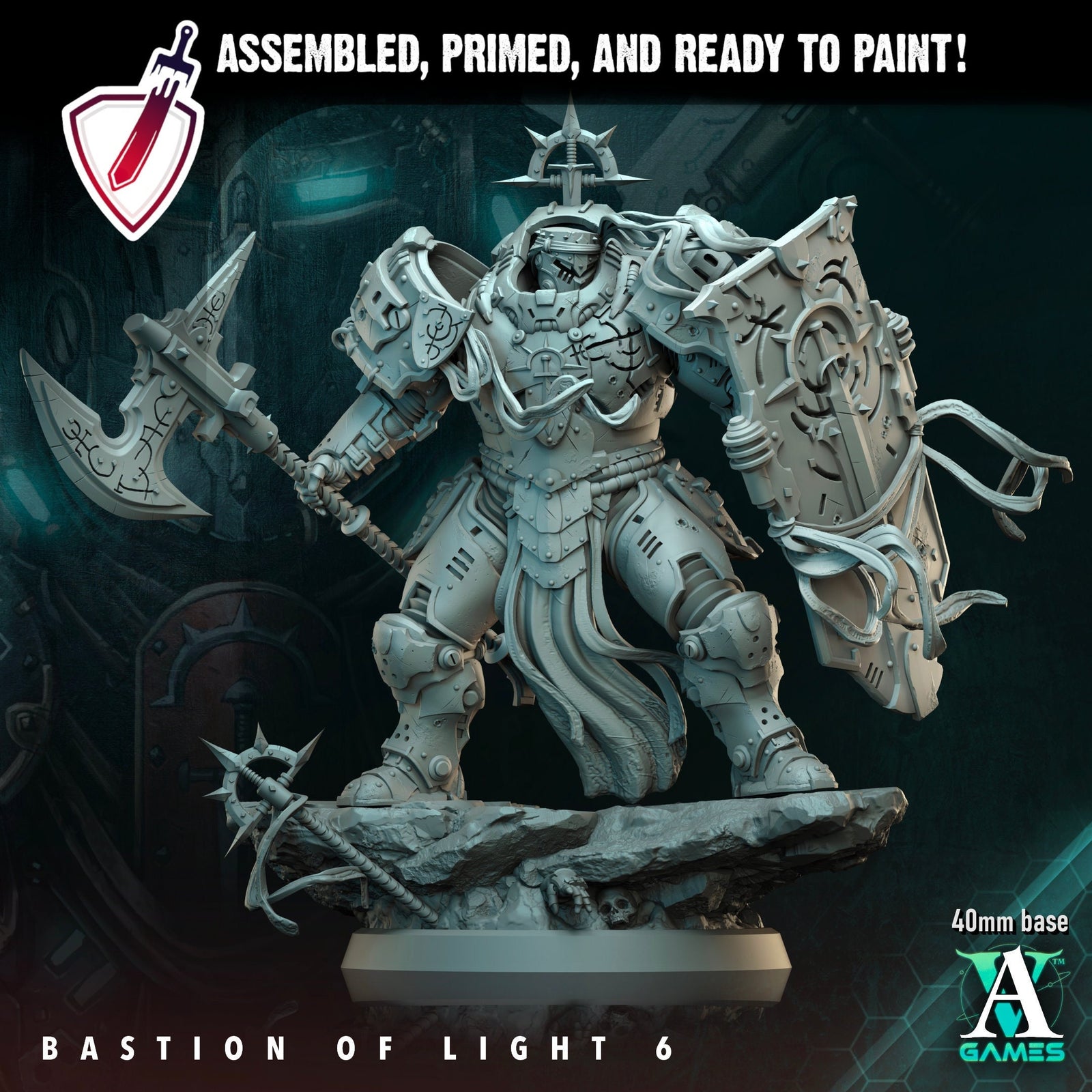 Bastions of Light | Miniatures by Archvillain Games | Resin Mini for Tabletop Gaming, D&D, Wargaming, and Painting | Assembled and Primed - Brush and Battle