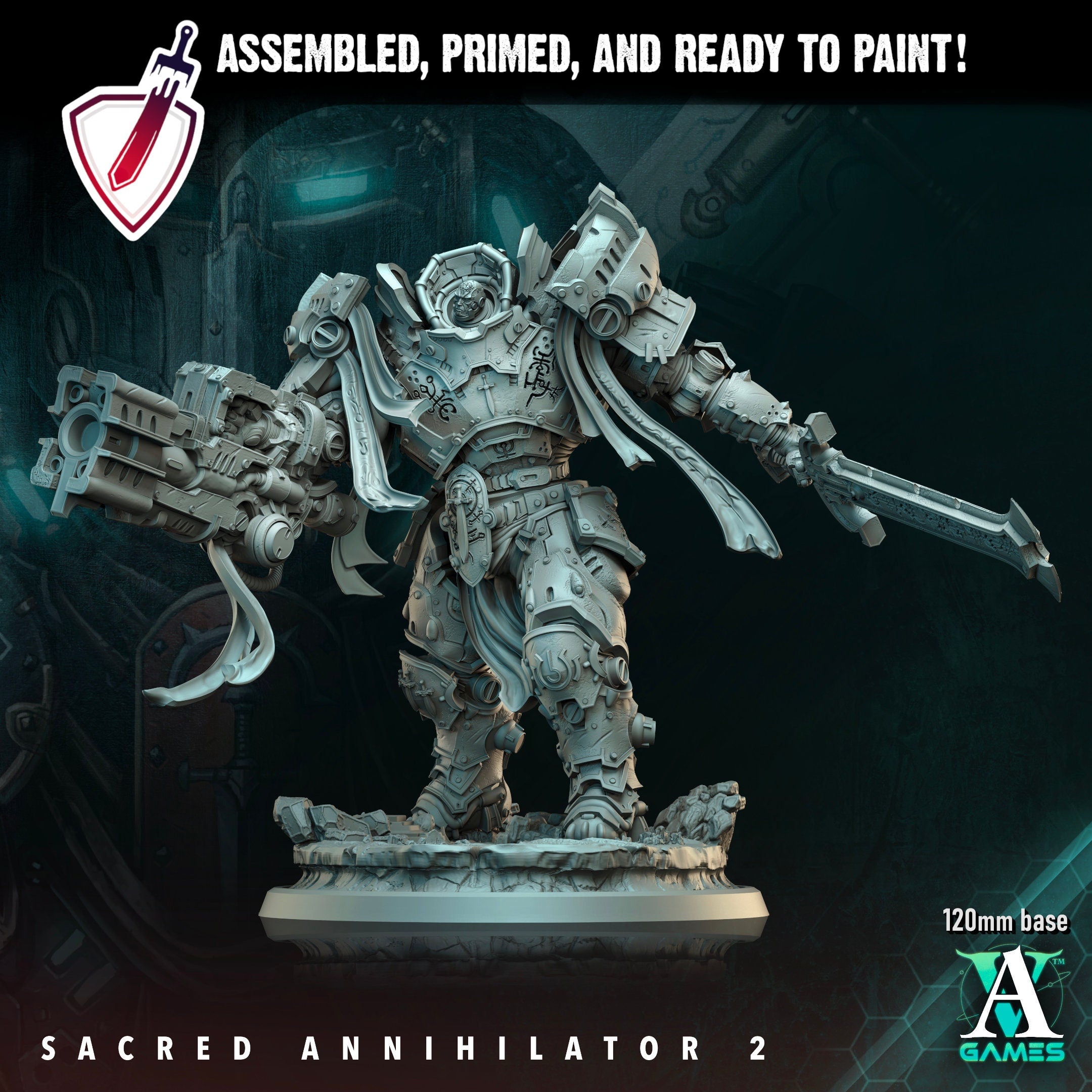 Sacred Annihilators | (Massive) Miniatures by Archvillain Games | For Tabletop Gaming, D&D, Wargaming, and Painting | Assembled and Primed - Brush and Battle