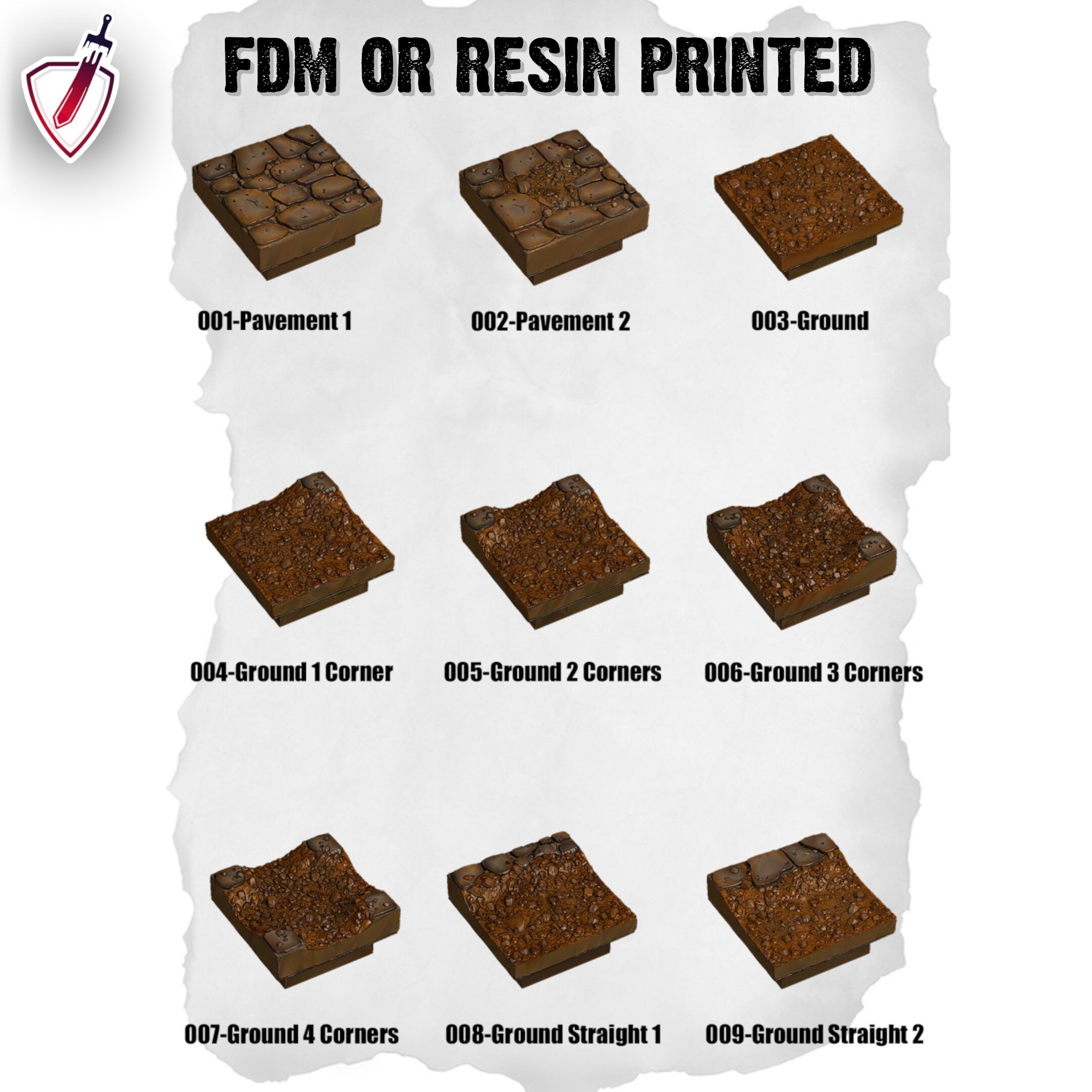 Dungeon Blocks Medieval Town Expansion Tiles (1-43) | FDM or Resin Printed | Great for D&D, Pathfinder, or any Tabletop RPG | Free Grids!