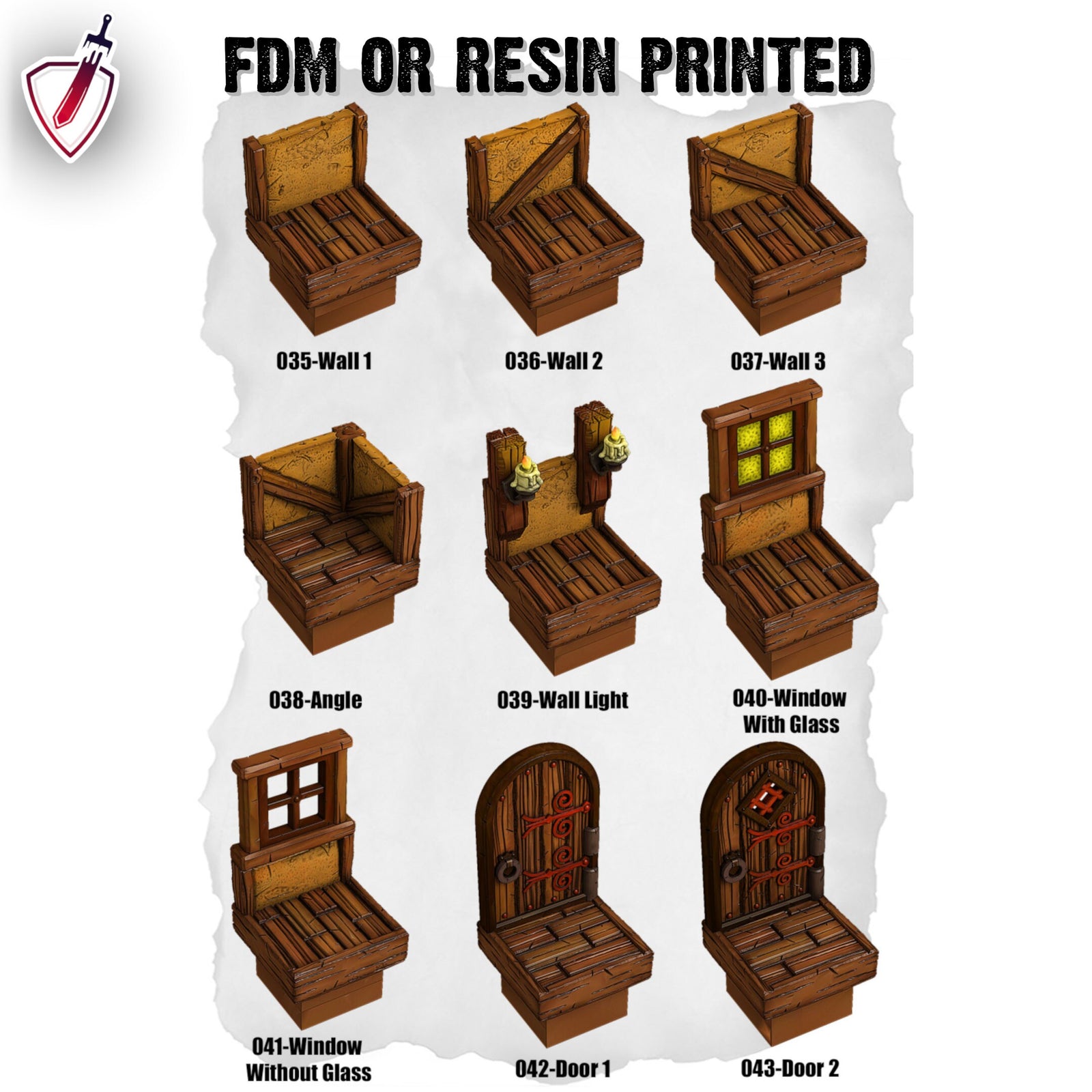 Dungeon Blocks Medieval Town Expansion Tiles (1-43) | FDM or Resin Printed | Great for D&D, Pathfinder, or any Tabletop RPG | Free Grids!