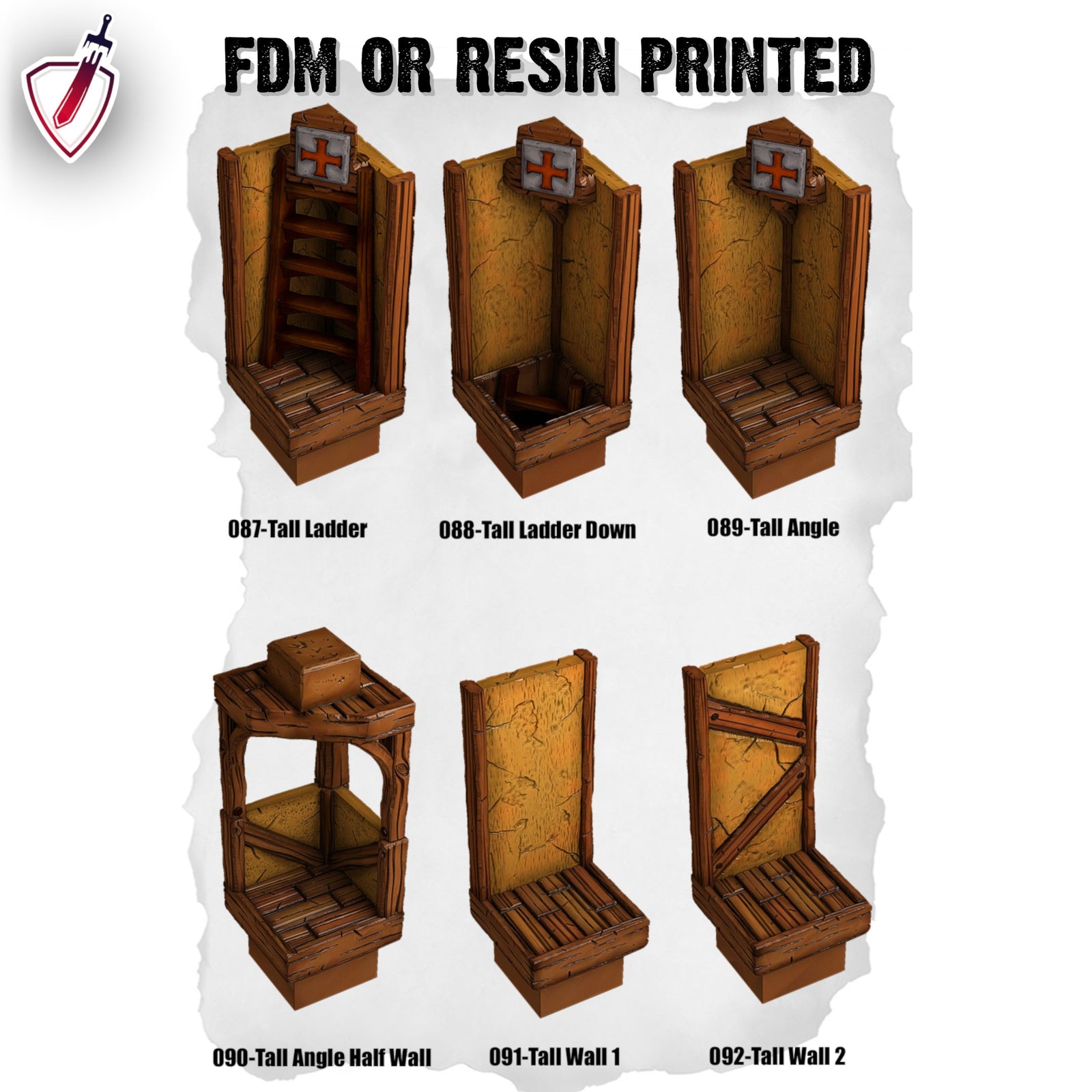 Dungeon Blocks Medieval Town Expansion Tiles (44-92) | FDM or Resin Printed | Great for D&D, Pathfinder, or any Tabletop RPG | Free Grids!