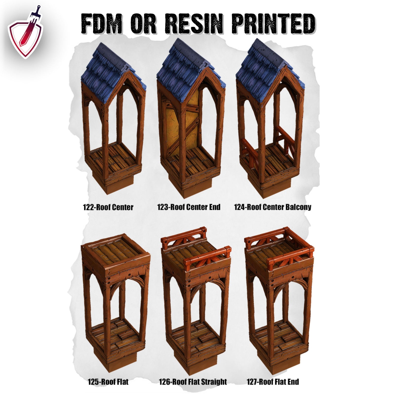 Dungeon Blocks Medieval Town Expansion Tiles (93-127) | FDM or Resin Printed | Great for D&D, Pathfinder, or any Tabletop RPG | Free Grids!