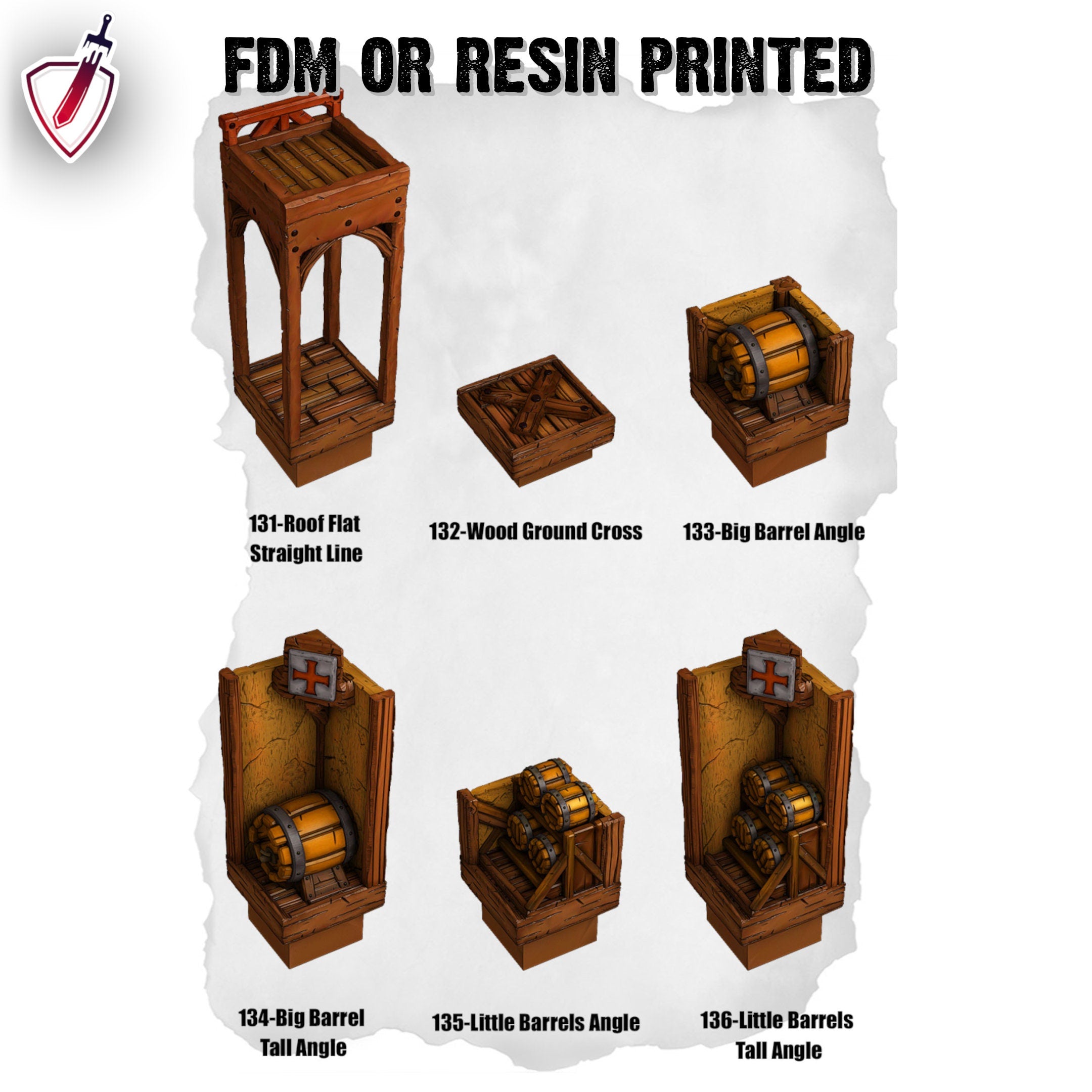 Dungeon Blocks Medieval Town Expansion Tiles (128-148) | FDM or Resin Printed | Great for D&D, Pathfinder, or any Tabletop RPG | Free Grids!