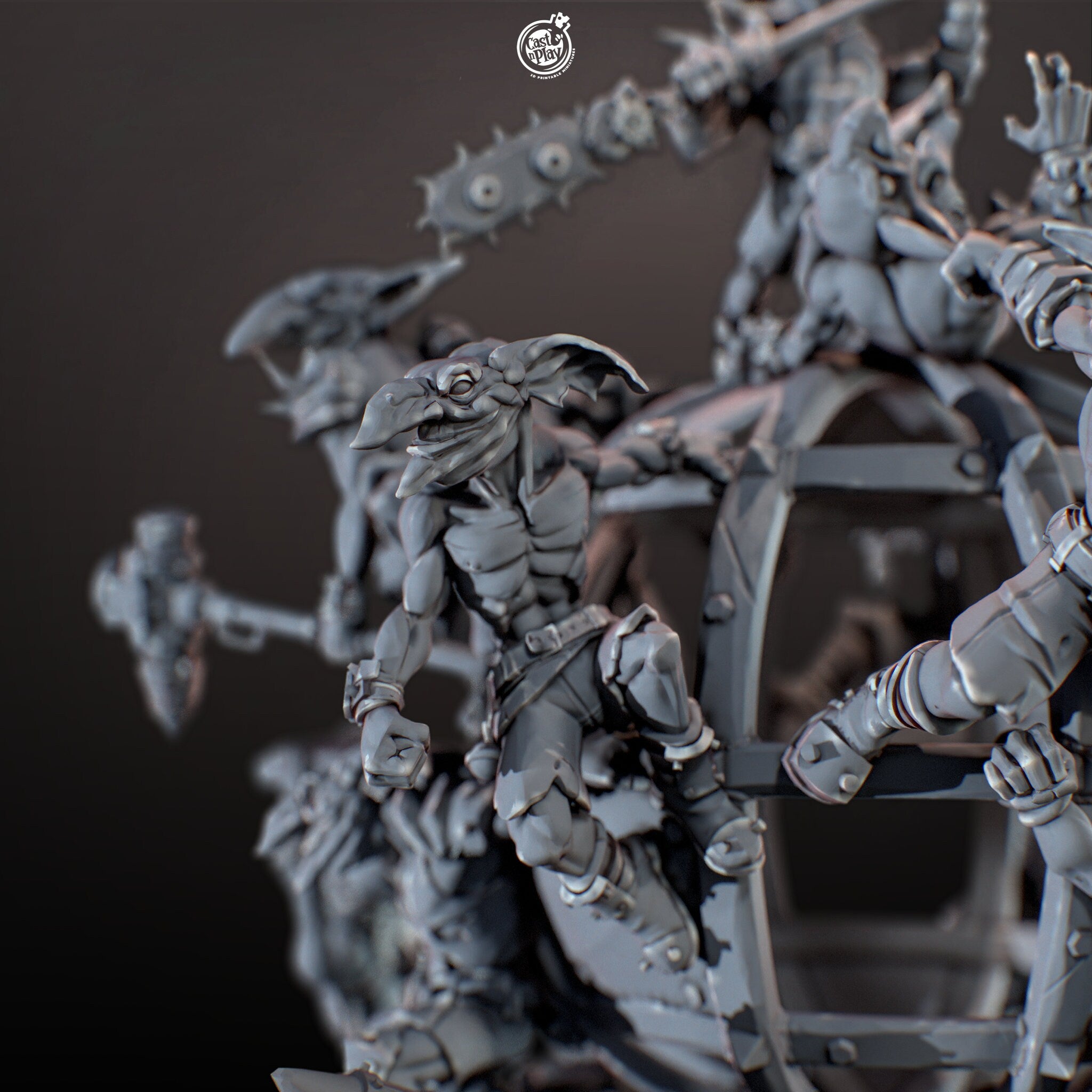 Goblin Carnage Orb | Miniature by Cast n Play | Mini for tabletop gaming, D&D, Pathfinder, and painting | Assembled and Primed - Brush and Battle
