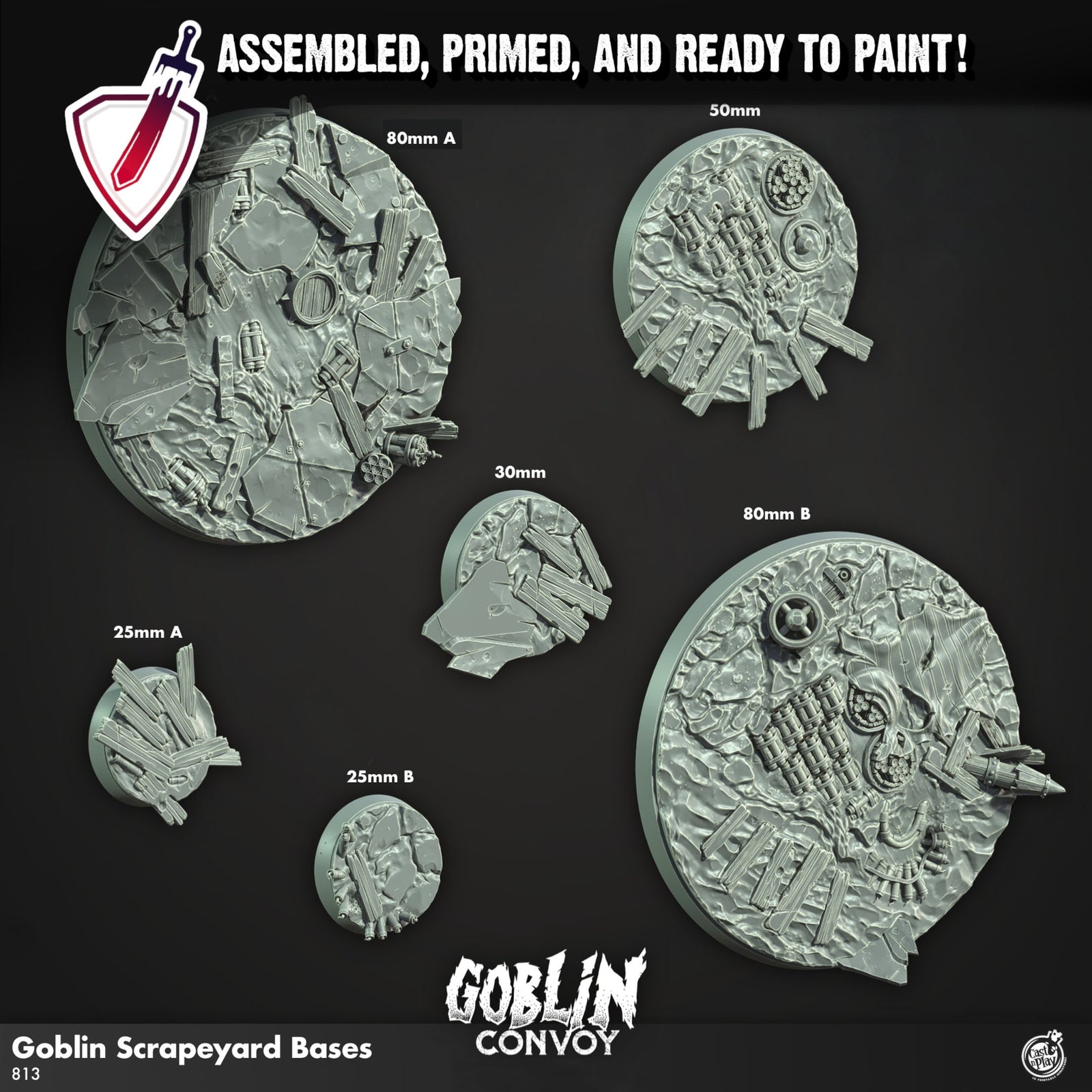 Goblin Missile Tossers | Miniatures by Cast n Play | Resin Mini For Tabletop Gaming, D&D, Pathfinder, and Painting | Assembled and Primed - Brush and Battle