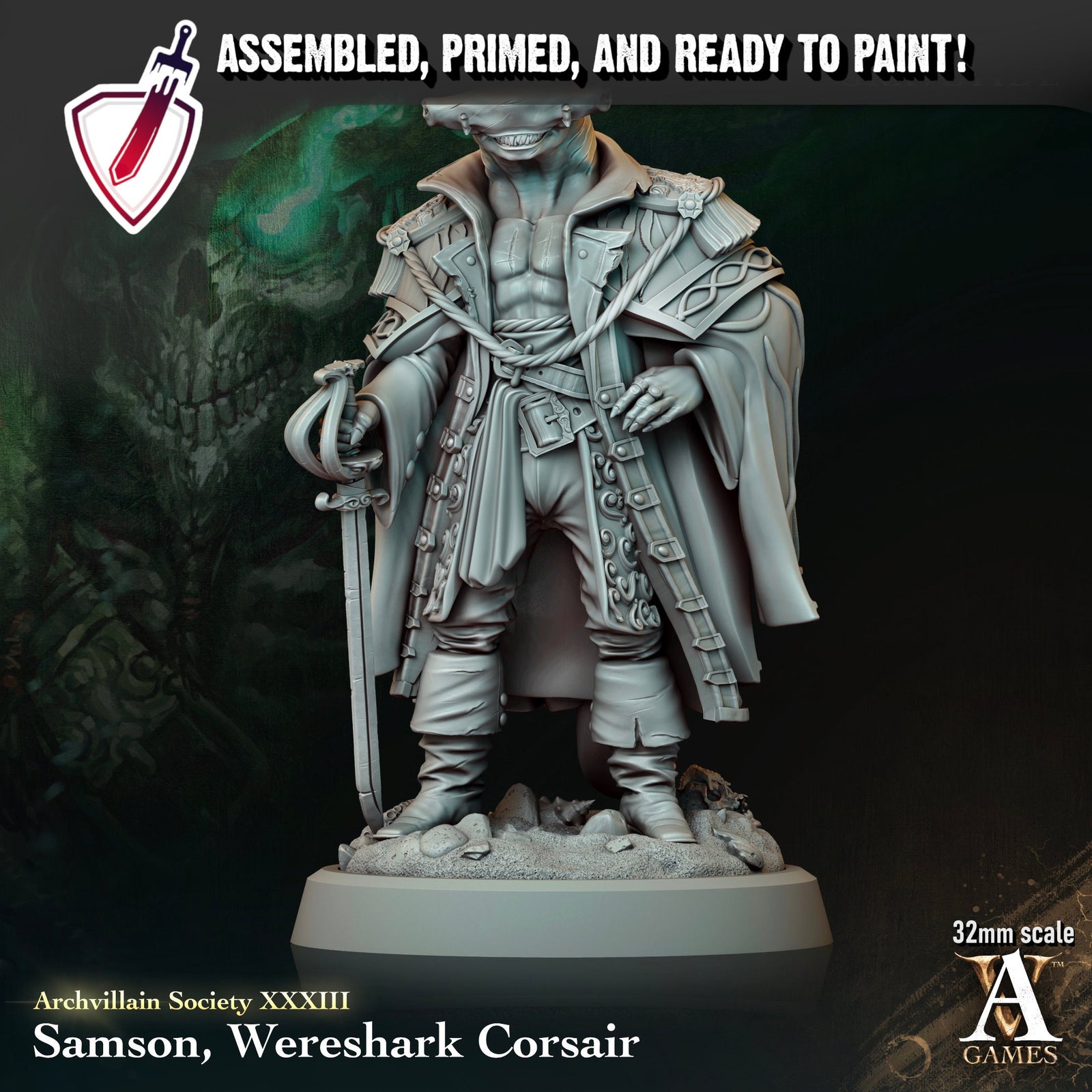 Heroes Vol. XXXIII | Miniatures by Archvillain Games | Resin Mini for Tabletop Gaming, D&D, Pathfinder, and Painting | Assembled and Primed - Brush and Battle
