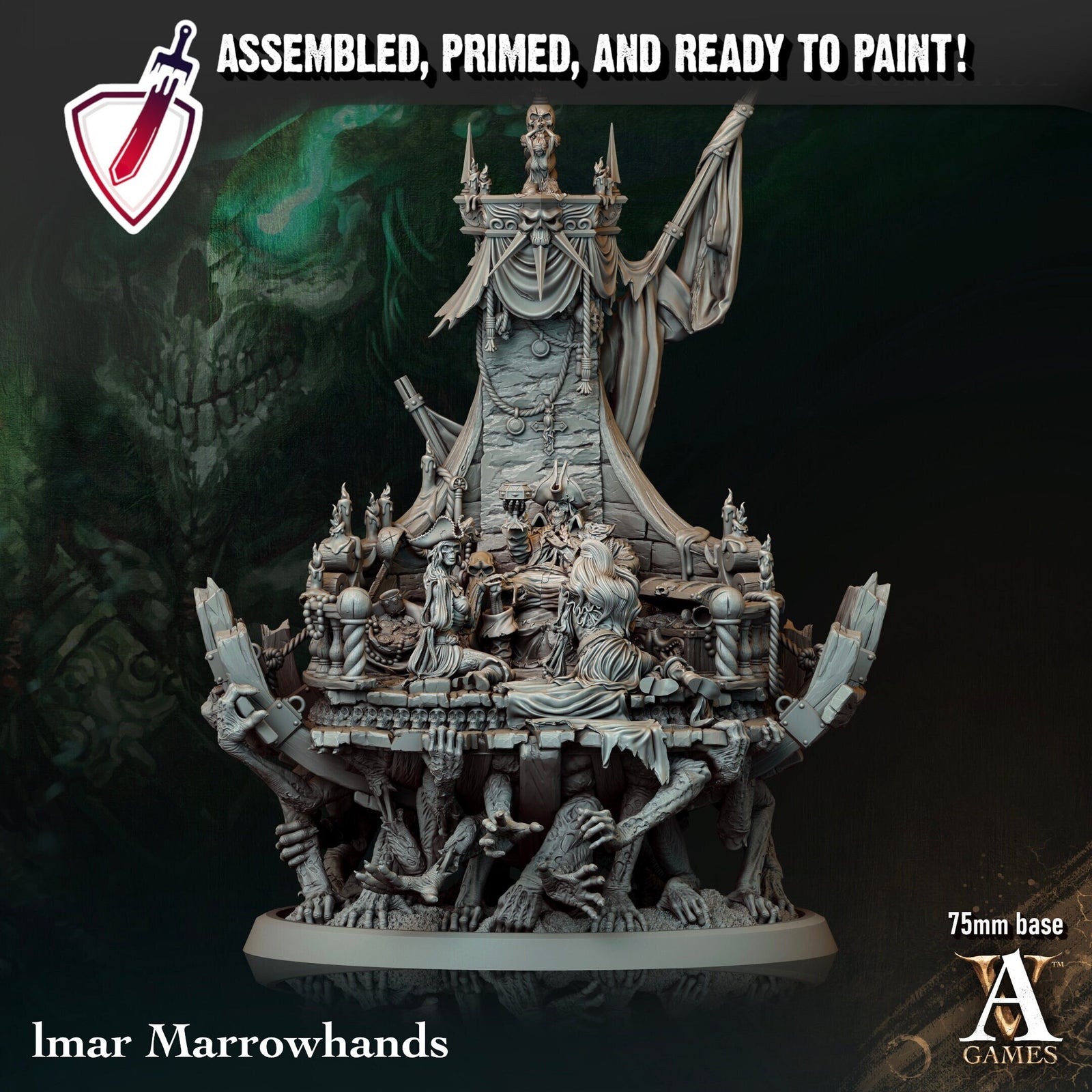 lmar Marrowhands | (Large) Miniature by Archvillain Games | Resin Mini For Tabletop Gaming, D&D, Pathfinder, Painting | Assembled and Primed - Brush and Battle
