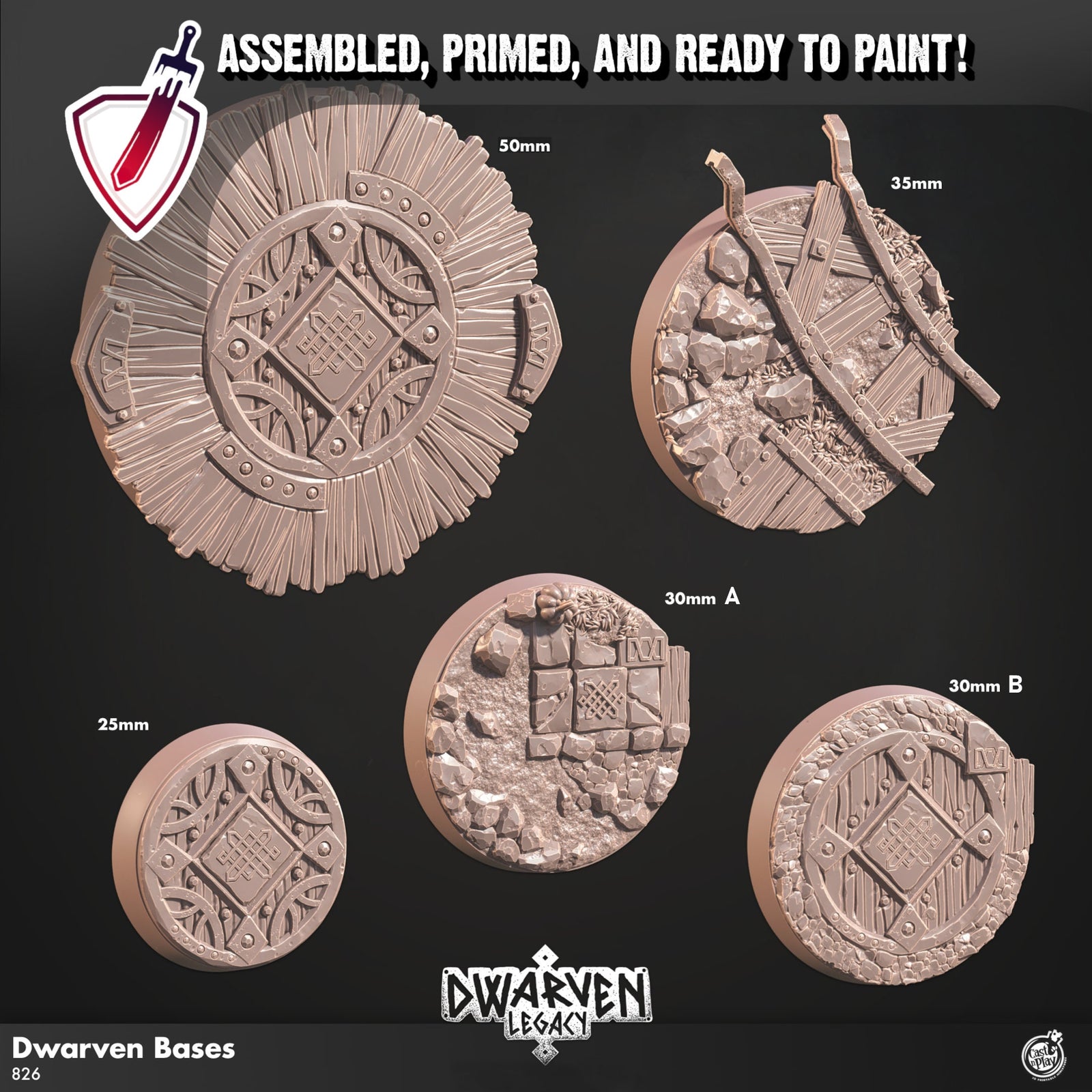Dwarf Forgehammer Blacksmiths | Miniatures by Cast n Play | Resin Mini For Tabletop Gaming, D&D, Pathfinder, Painting | Assembled and Primed - Brush and Battle