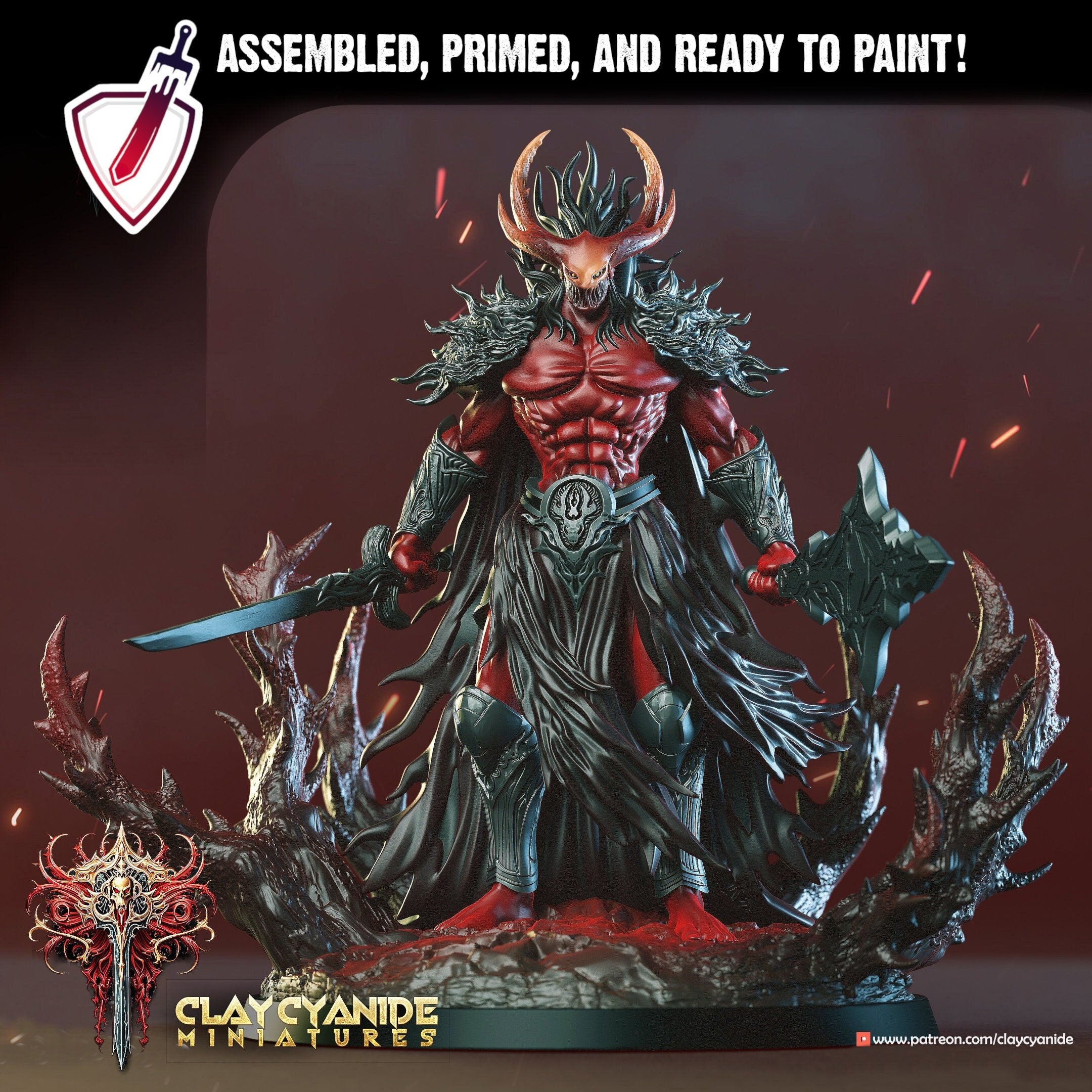 Morghulis the Marauder | Miniature by Clay Cyanide | Resin Mini For Tabletop Gaming, D&D, Pathfinder, and Painting | Assembled and Primed - Brush and Battle