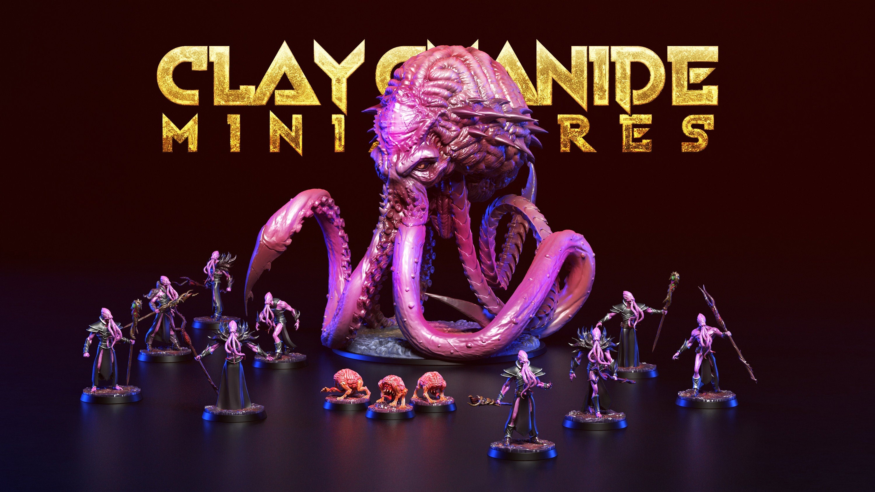 Elder Brain | (Massive) Miniature by Clay Cyanide | Resin Mini For Tabletop Gaming, D&D, Pathfinder, and Painting | Assembled and Primed - Brush and Battle