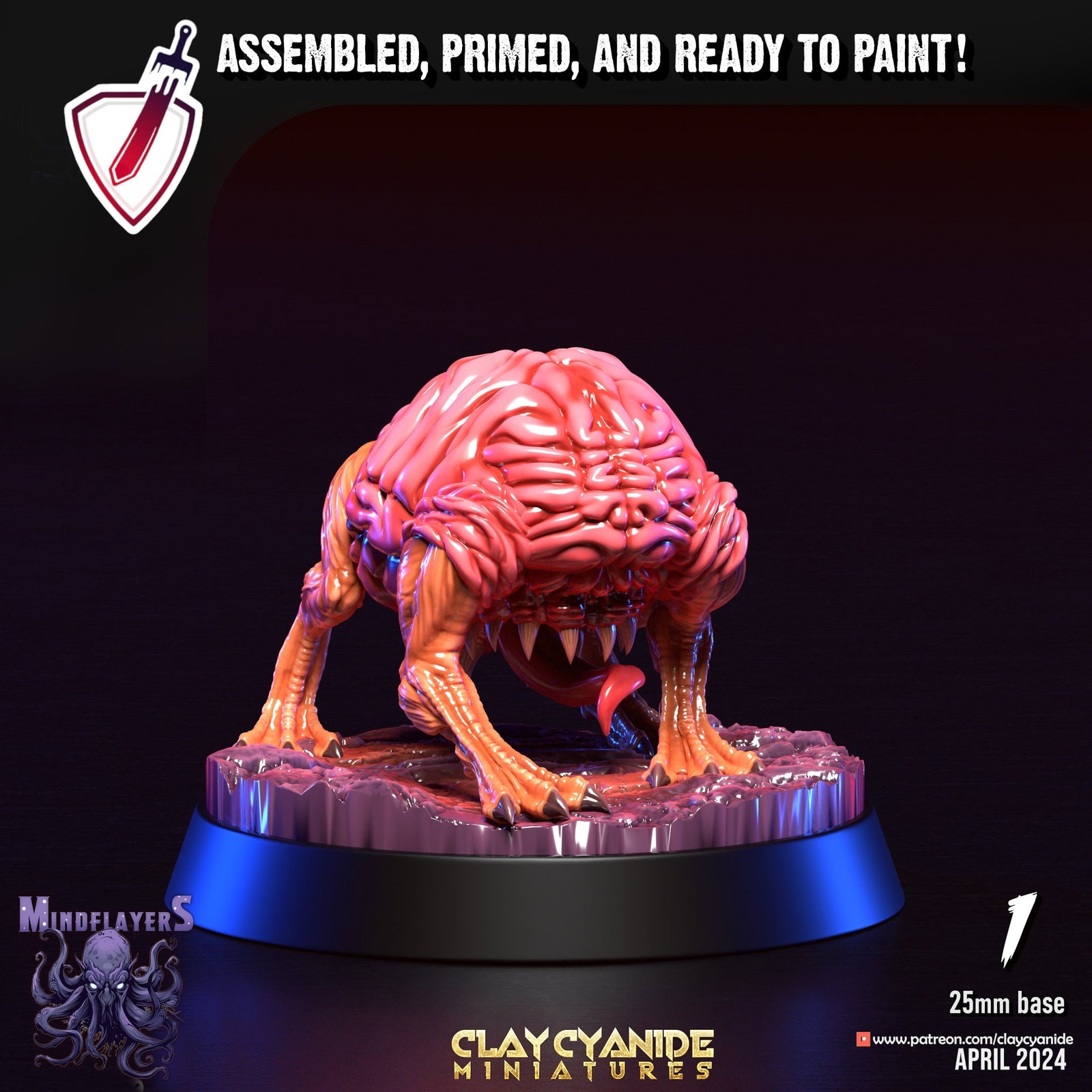 Intellect Devourers | Miniatures by Clay Cyanide | Resin Mini For Tabletop Gaming, D&D, Pathfinder, and Painting | Assembled and Primed - Brush and Battle