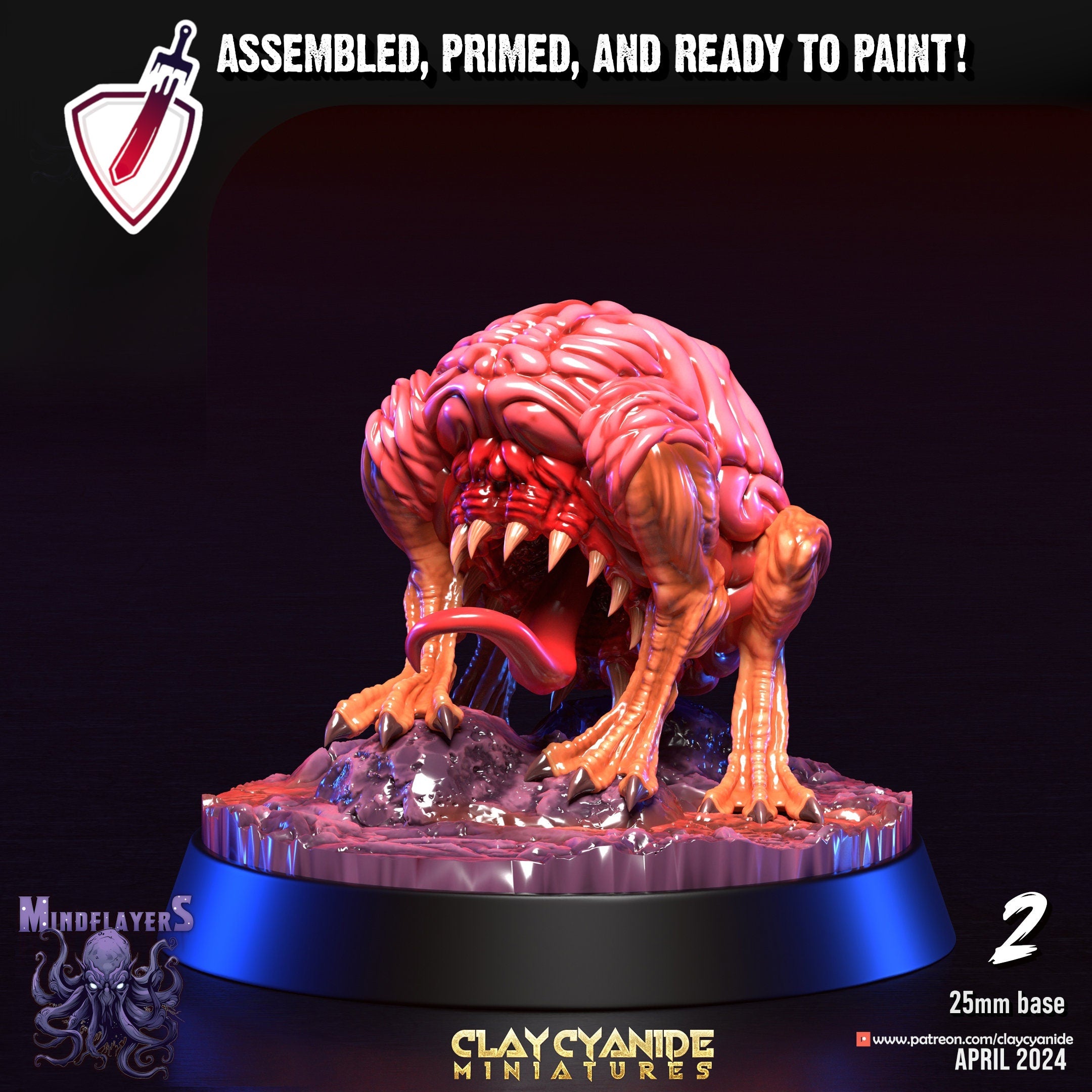 Intellect Devourers | Miniatures by Clay Cyanide | Resin Mini For Tabletop Gaming, D&D, Pathfinder, and Painting | Assembled and Primed - Brush and Battle