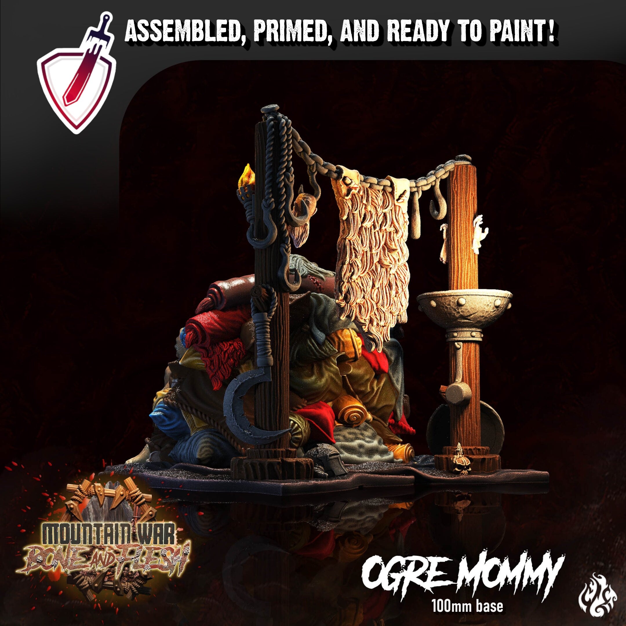 Ogre Mommy | Miniature by Crippled God Foundry | Resin Mini For Tabletop Gaming, D&D, Pathfinder, and Painting | Assembled and Primed - Brush and Battle