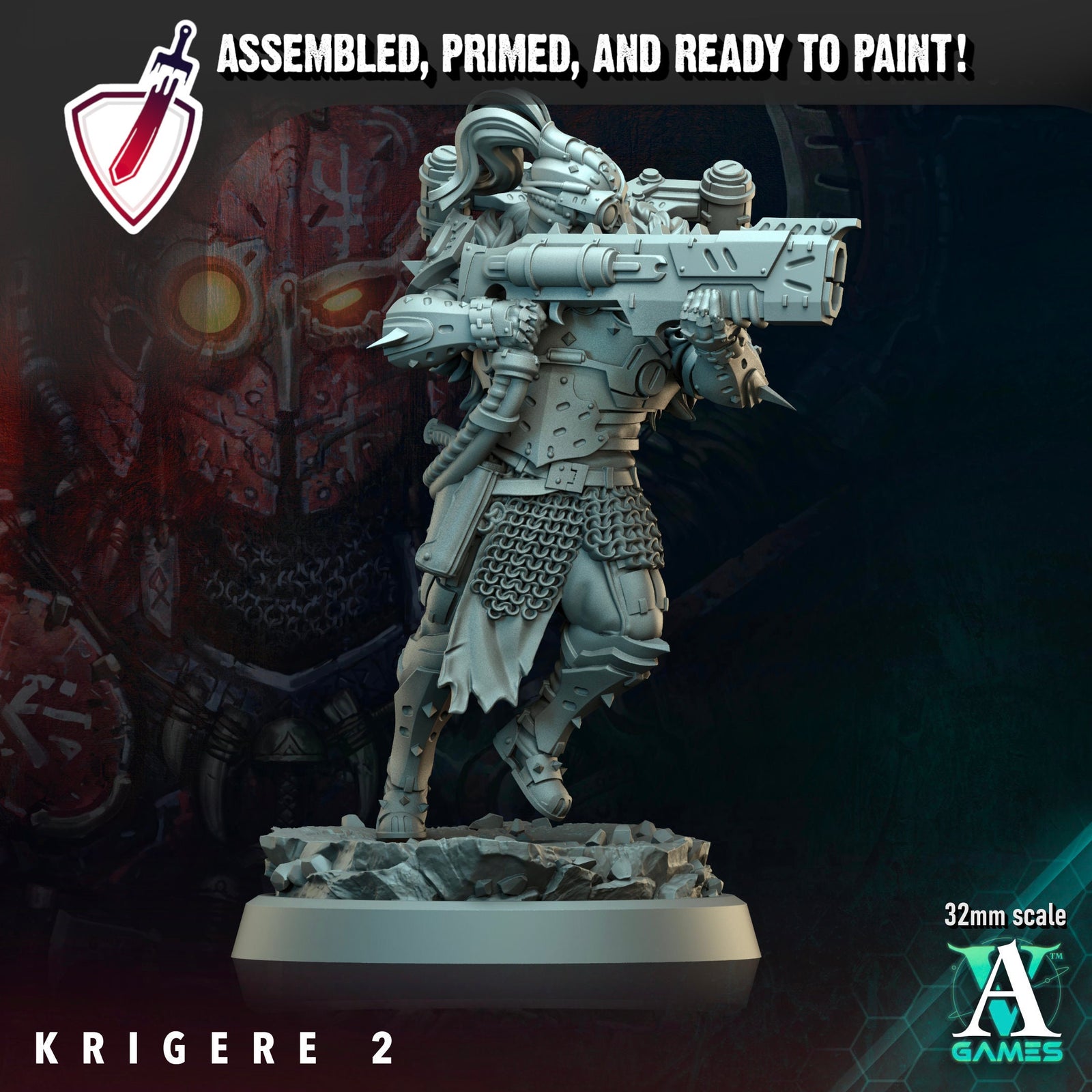 Krigere (1-5) | Miniatures by Archvillain Games | Resin Mini for Tabletop Gaming, D&D, Wargaming, Painting | Assembled and Primed - Brush and Battle