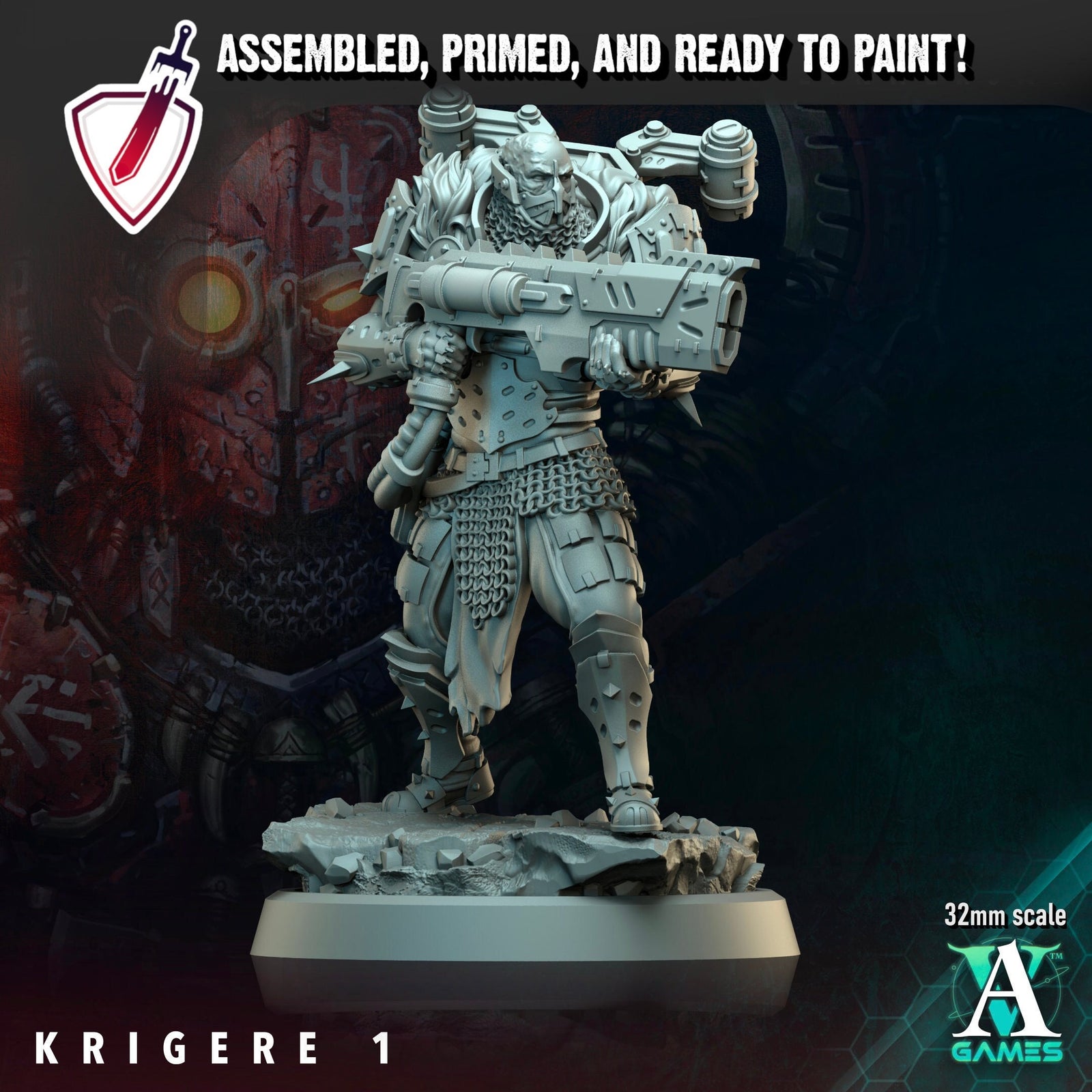 Krigere (1-5) | Miniatures by Archvillain Games | Resin Mini for Tabletop Gaming, D&D, Wargaming, Painting | Assembled and Primed - Brush and Battle