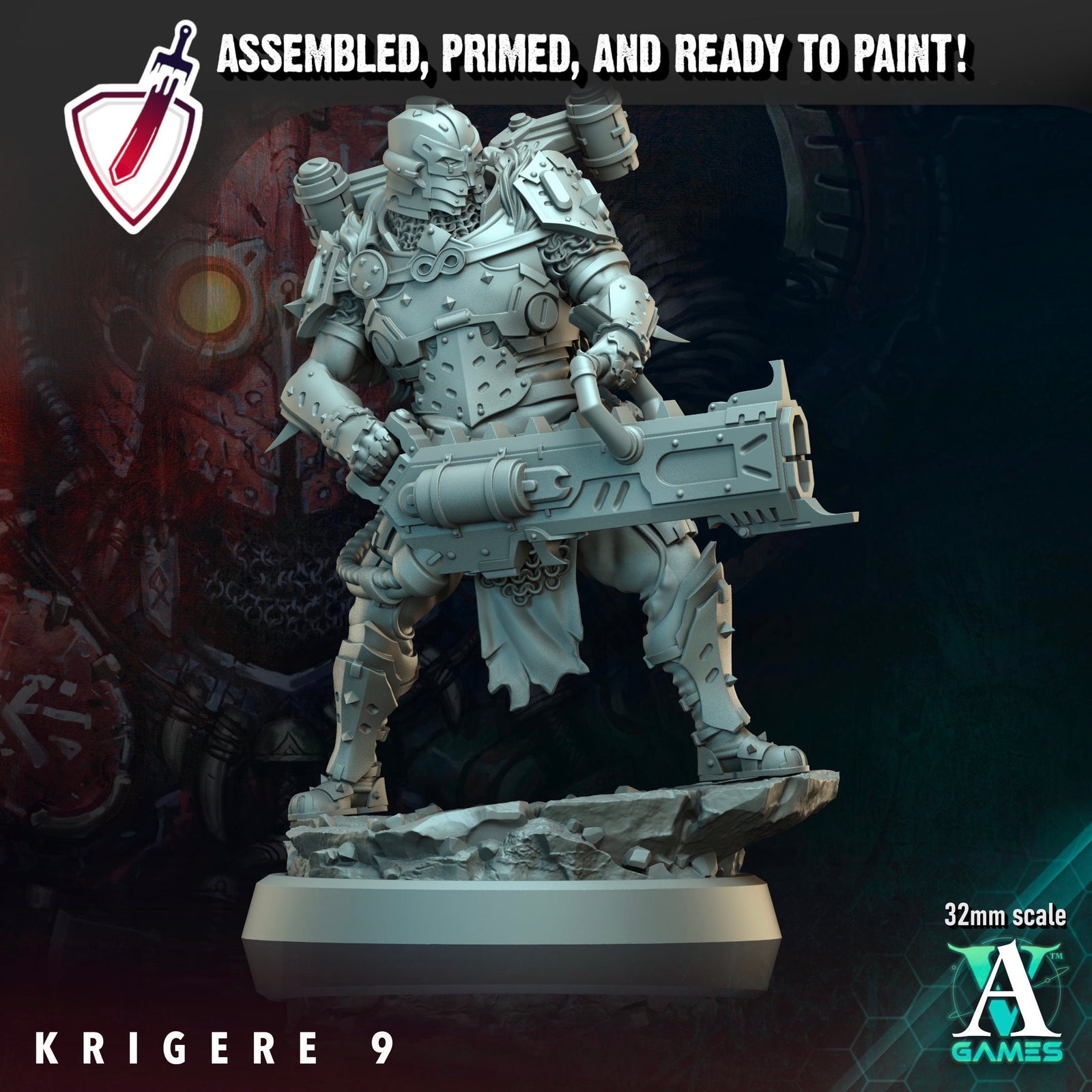Krigere (6-11) | Miniatures by Archvillain Games | Resin Mini for Tabletop Gaming, D&D, Wargaming, Painting | Assembled and Primed - Brush and Battle